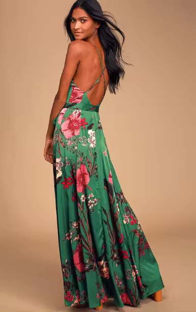 New Style Floral Explosive Digital Printed Strap sleeves V-neck Belted Side slit Cut Sexy Printed Wrap Dresses For Women