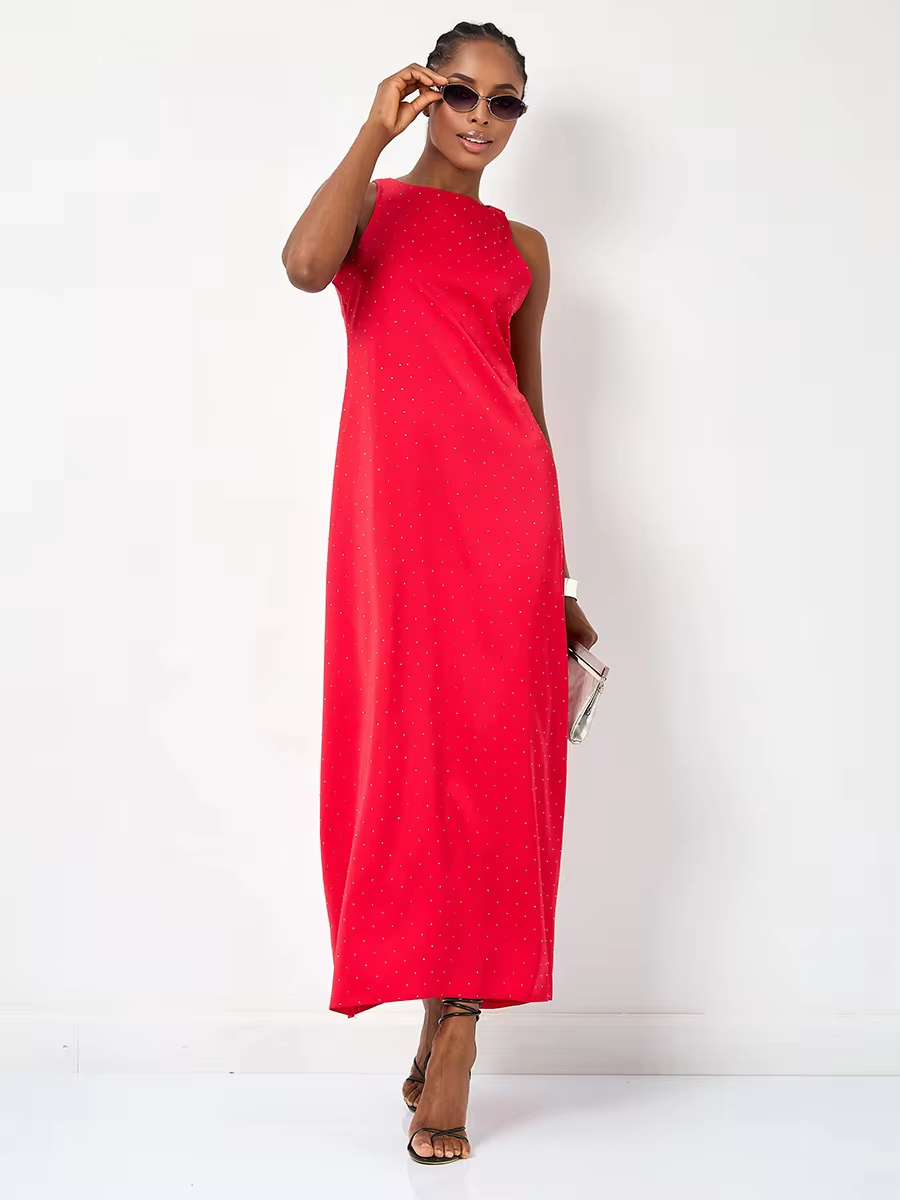 Elegant maxi dress made of Japanese silk worldwide shipping women's apparel