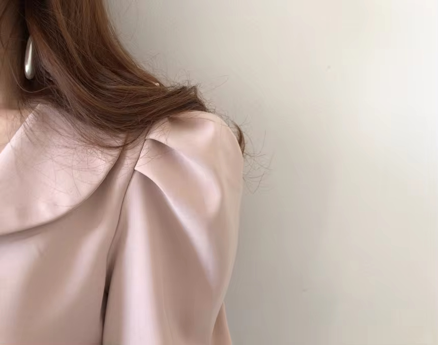 Chic Women's Dress In Stock French Bubble Sleeves Flip Collar Fishtail Skirt Clothing Dress