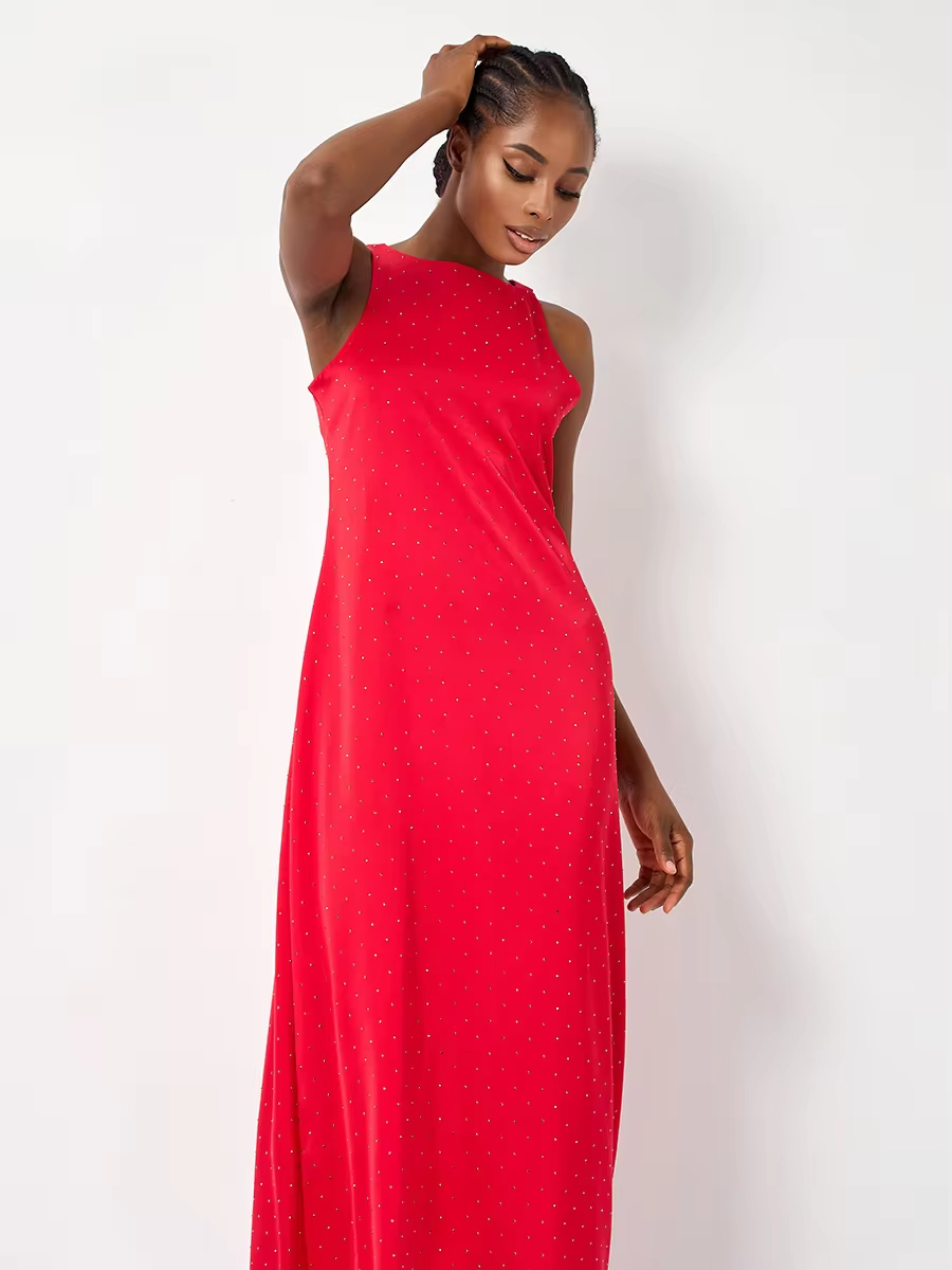 Elegant maxi dress made of Japanese silk worldwide shipping women's apparel