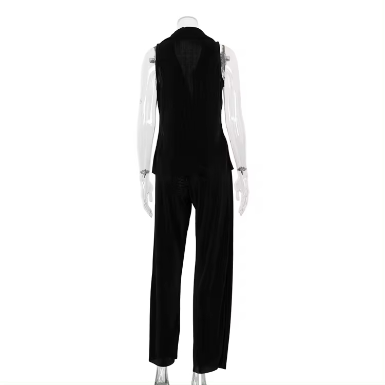 Casual Streetwear Women Ladies Vest Top And High Waist Pants Trouser 2 Piece Co Ord Matching Set Two Piece Women's Clothing Sets