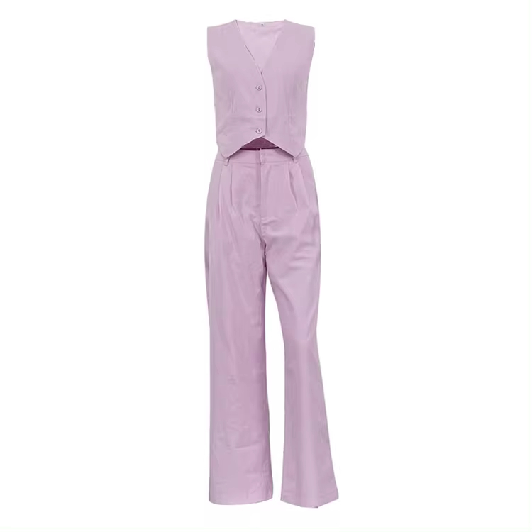 Clothing Manufacturers Ladies Suits 2 Pieces Casual Streetwear Summer Women's Co Ord Sets Two Piece Pants And Vest Top Set Women