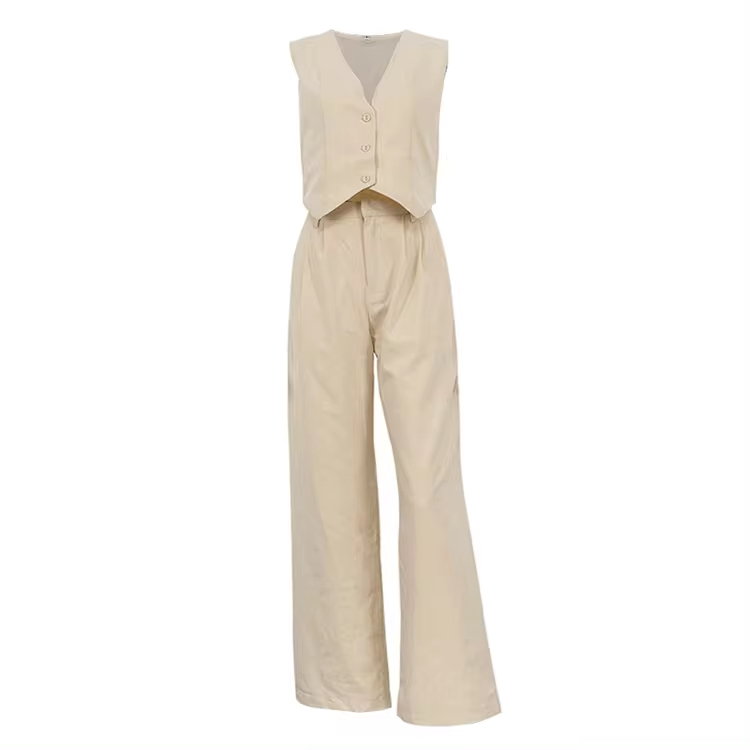 Clothing Manufacturers Ladies Suits 2 Pieces Casual Streetwear Summer Women's Co Ord Sets Two Piece Pants And Vest Top Set Women