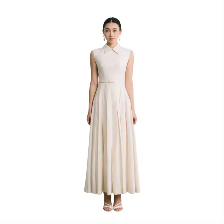 High Quality Luxury Women Dresses Sustainable Fashion Floral Cotton Jacquard EMILIA PLEATED MIDI DRESS Good Price Order In Bulk