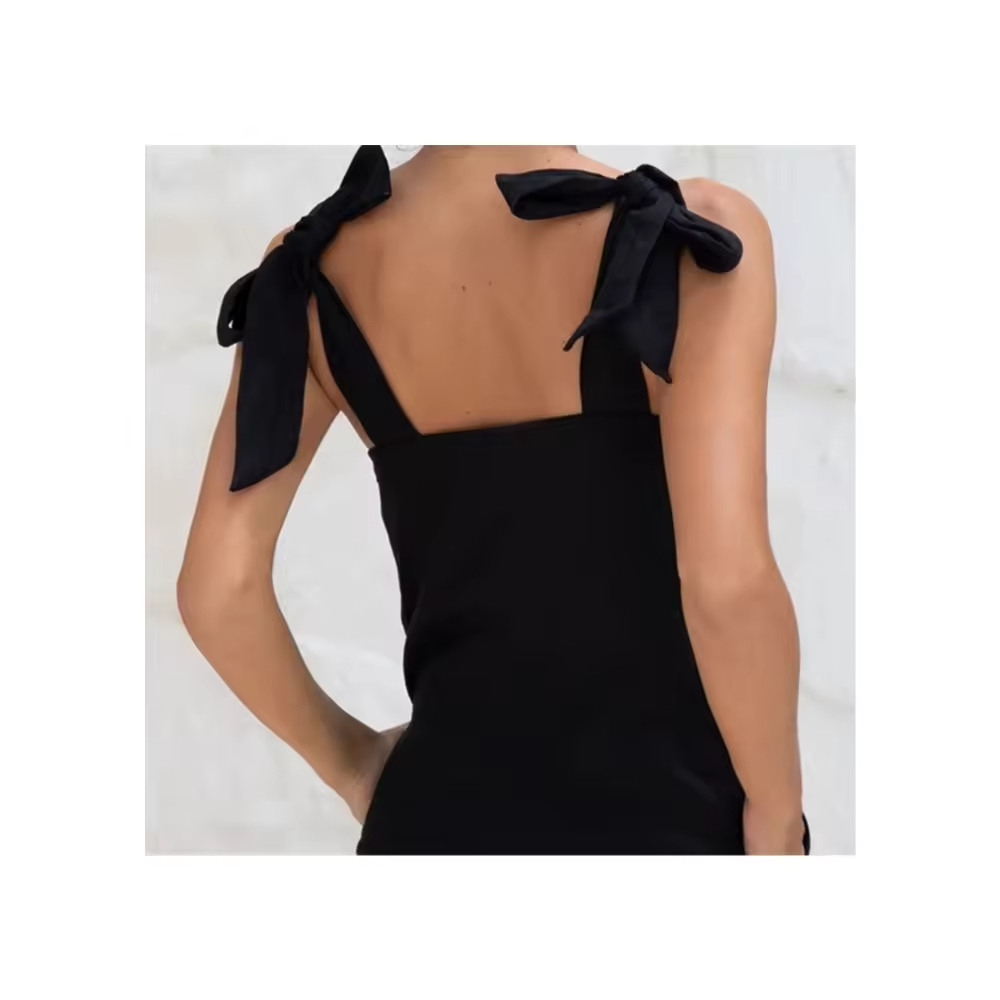 Clothing manufacturers custom Good Quality Top Selling fashion long Black Summer Dresses Mini Dress for women