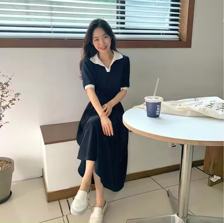 Japanese Style Clothes Retro Vestidos Chic Versatile Clothes Women's Long Dress Ladies Dresses