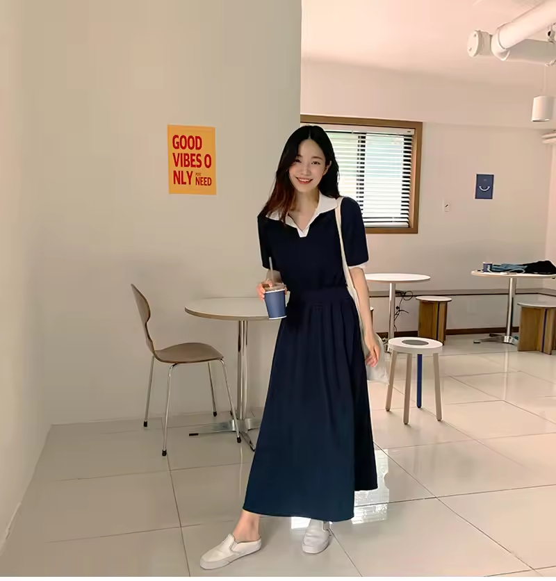 Japanese Style Clothes Retro Vestidos Chic Versatile Clothes Women's Long Dress Ladies Dresses