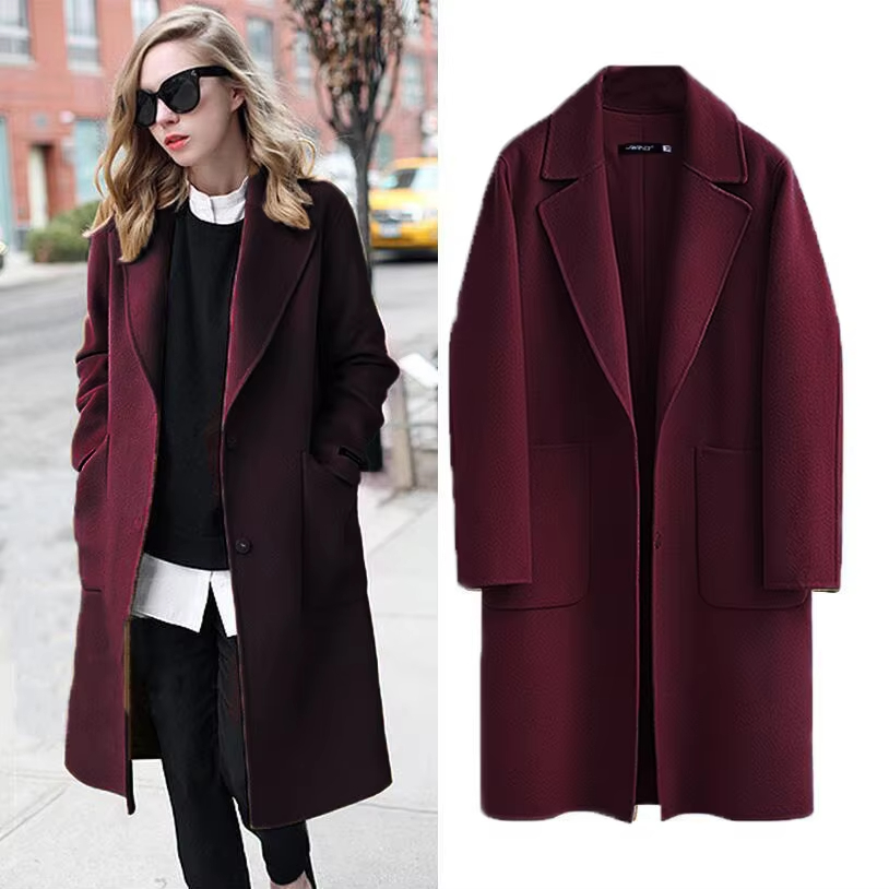Custom Ladies Stylish Japan Style Coat Long Faux Fur Trench Coat Jackets Outwear Winter Autumn Modest Womens Coats