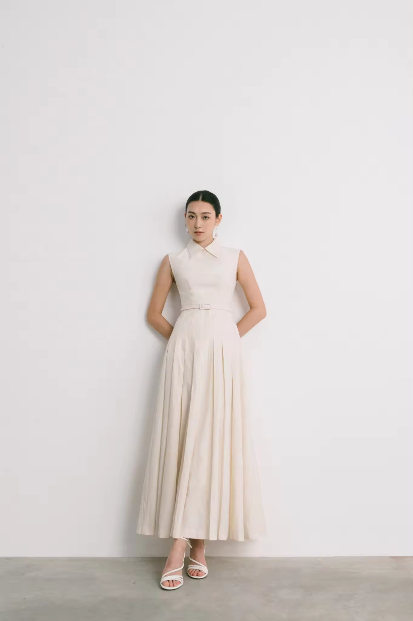 High Quality Luxury Women Dresses Sustainable Fashion Floral Cotton Jacquard EMILIA PLEATED MIDI DRESS Good Price Order In Bulk