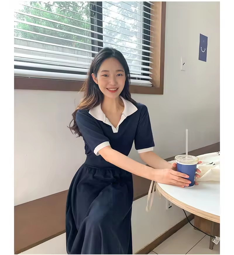 Japanese Style Clothes Retro Vestidos Chic Versatile Clothes Women's Long Dress Ladies Dresses