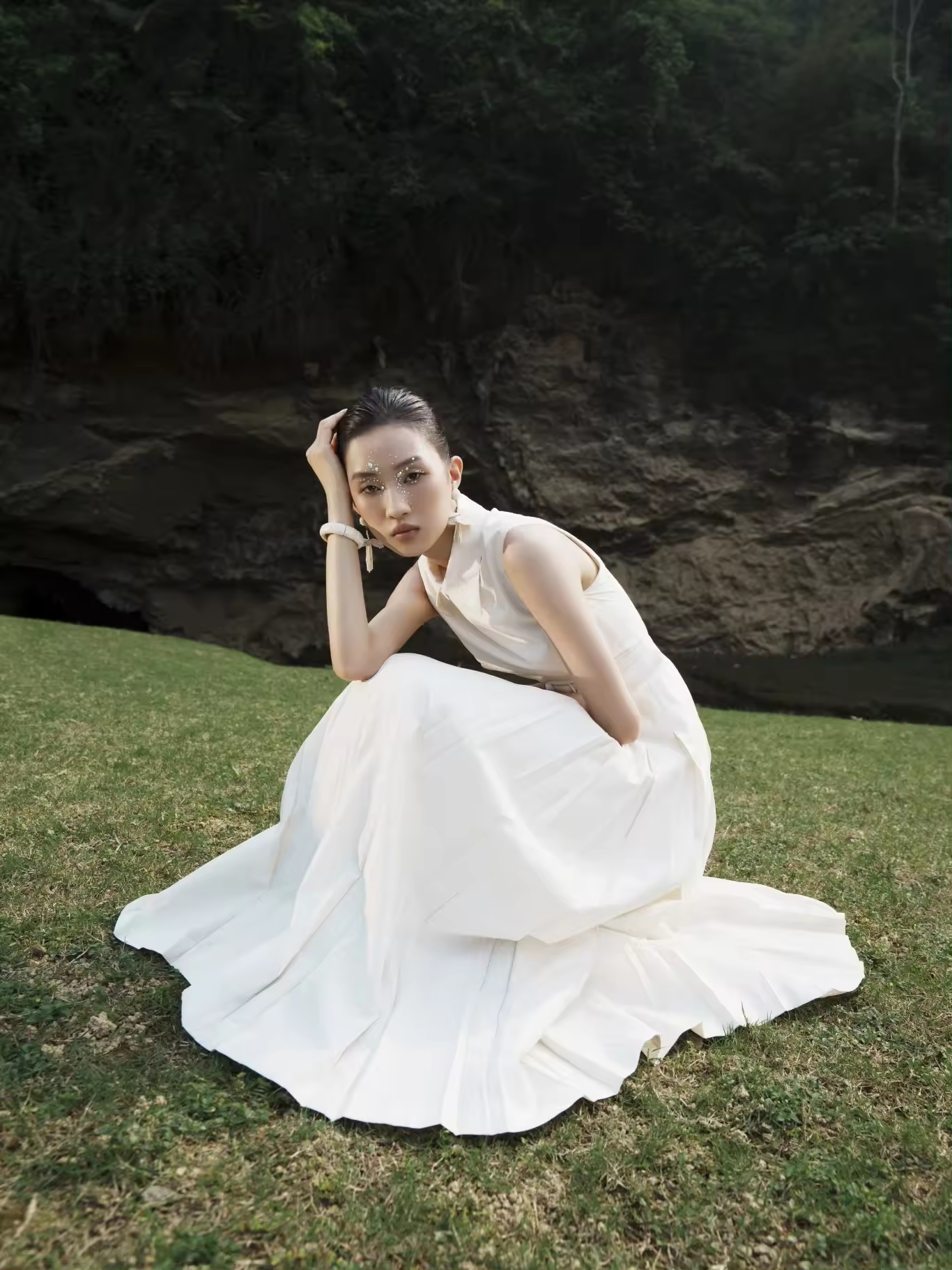 High Quality Luxury Women Dresses Sustainable Fashion Floral Cotton Jacquard EMILIA PLEATED MIDI DRESS Good Price Order In Bulk
