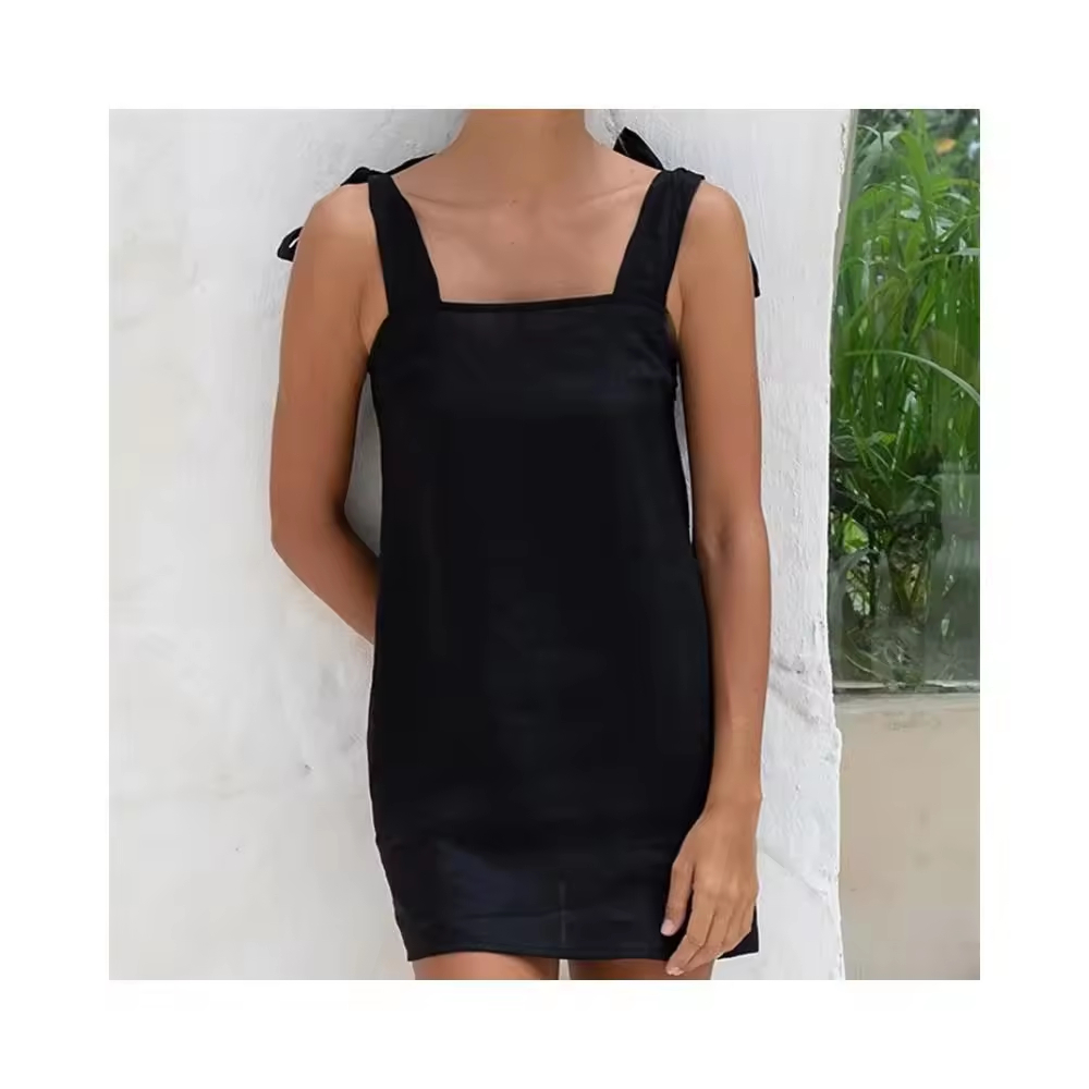 Clothing manufacturers custom Good Quality Top Selling fashion long Black Summer Dresses Mini Dress for women