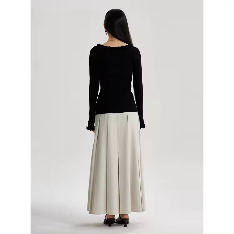 Summer Half Skirt A-line Skirt High Waist Suit with Design Fashion Aristocratic Temperament Long Skirt for Women