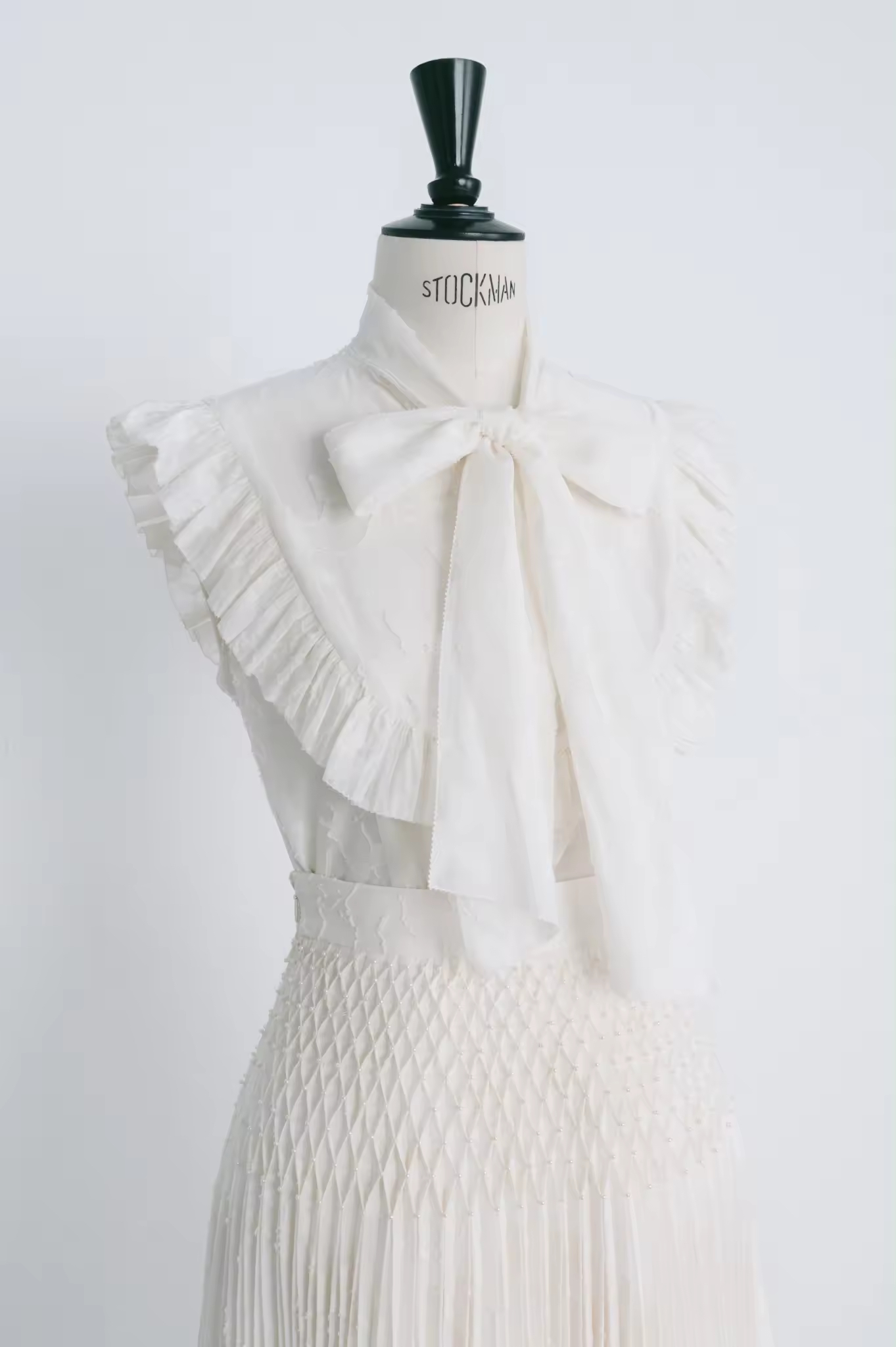 Luxury Attractive Formal Clothing Set LUNA PLEATED TOP Burnout Cotton Fabric 35% SILK 65% COTTON Women's Blouses Shirts