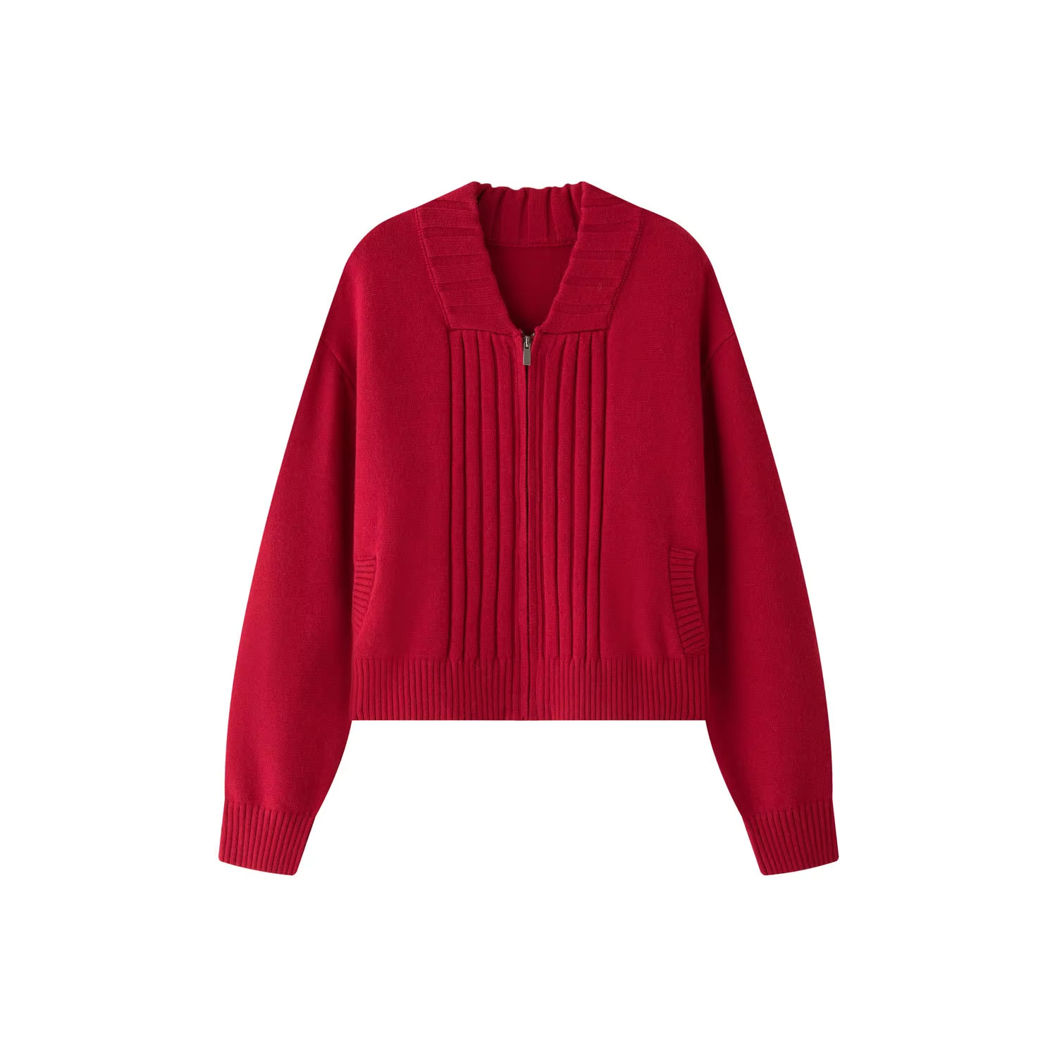 Women's New Korean Casual Commuting Cardigan Comfortable Zipper Top with V-Neck Loose and Slimming for Autumn