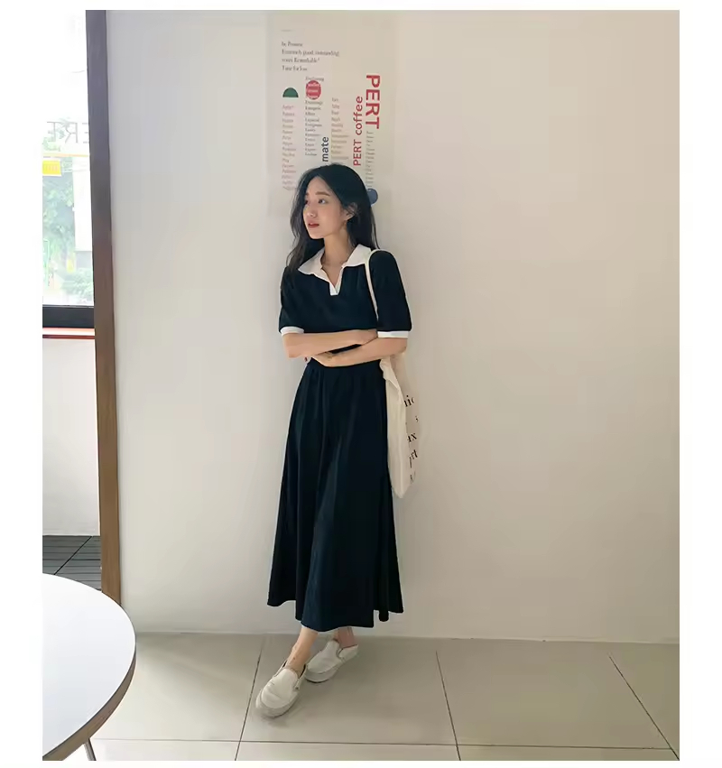 Japanese Style Clothes Retro Vestidos Chic Versatile Clothes Women's Long Dress Ladies Dresses