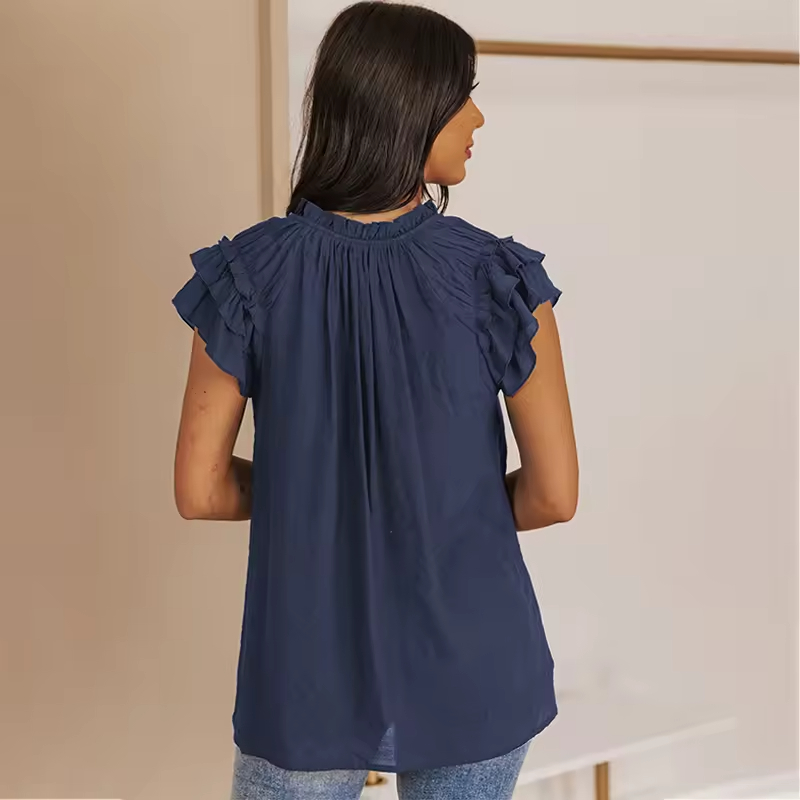 Spring Summer New Fashion Boutique Clothes Vendor Casual Tiered Ruffled Woman Tunic Top
