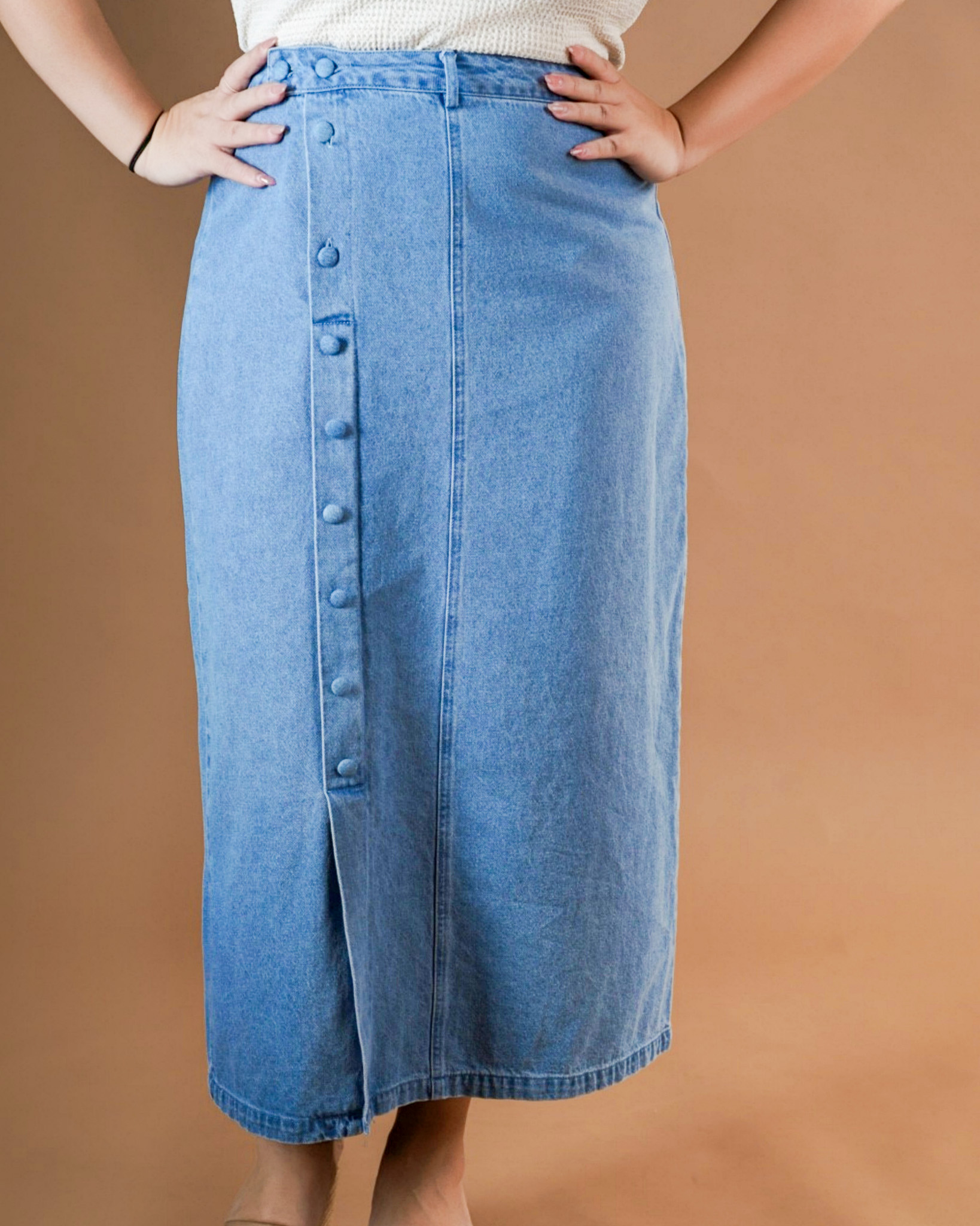 TASHA DENIM MIDI SKIRT