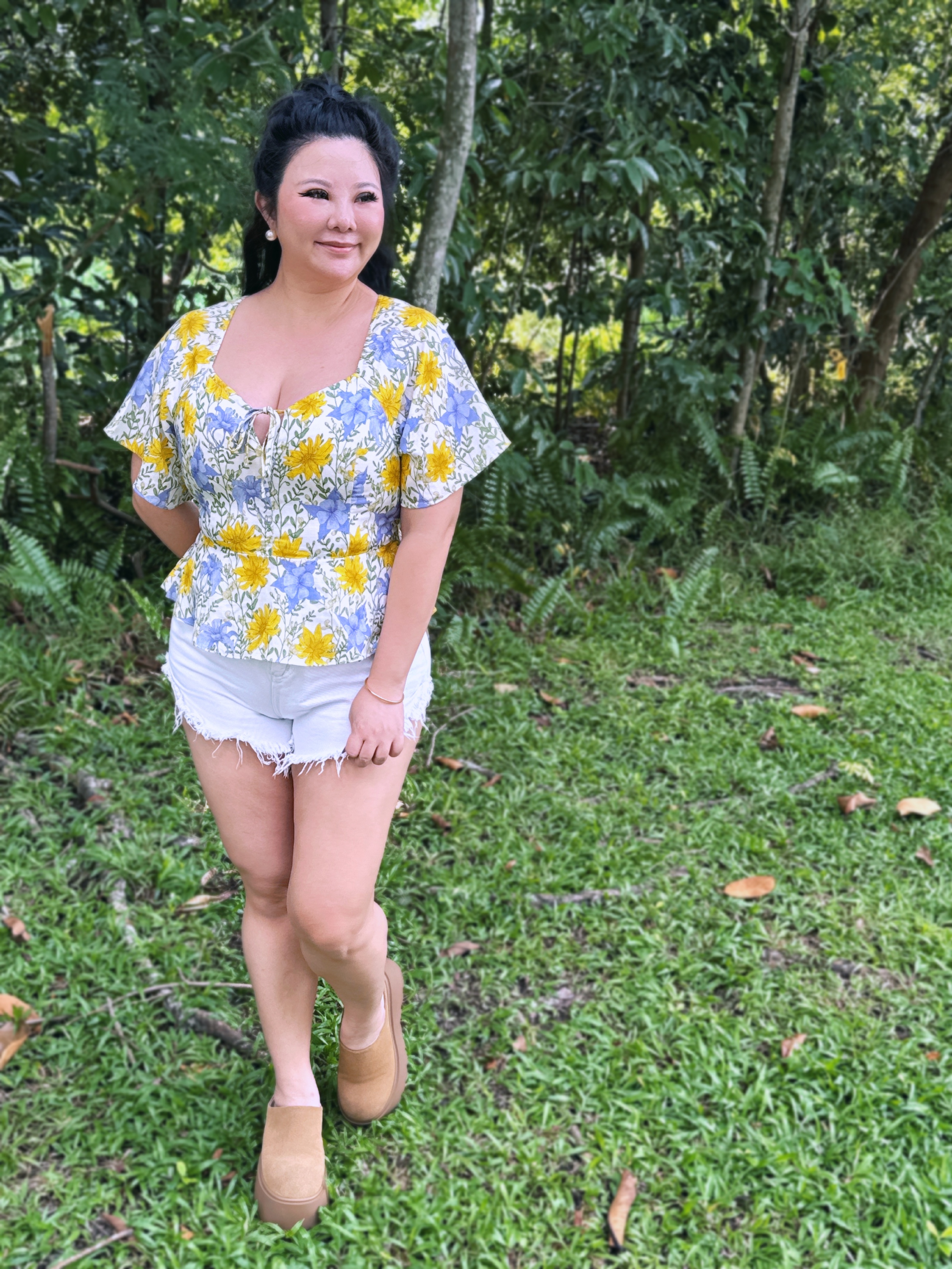 LETICIA FLORAL PEPLUM TOP
