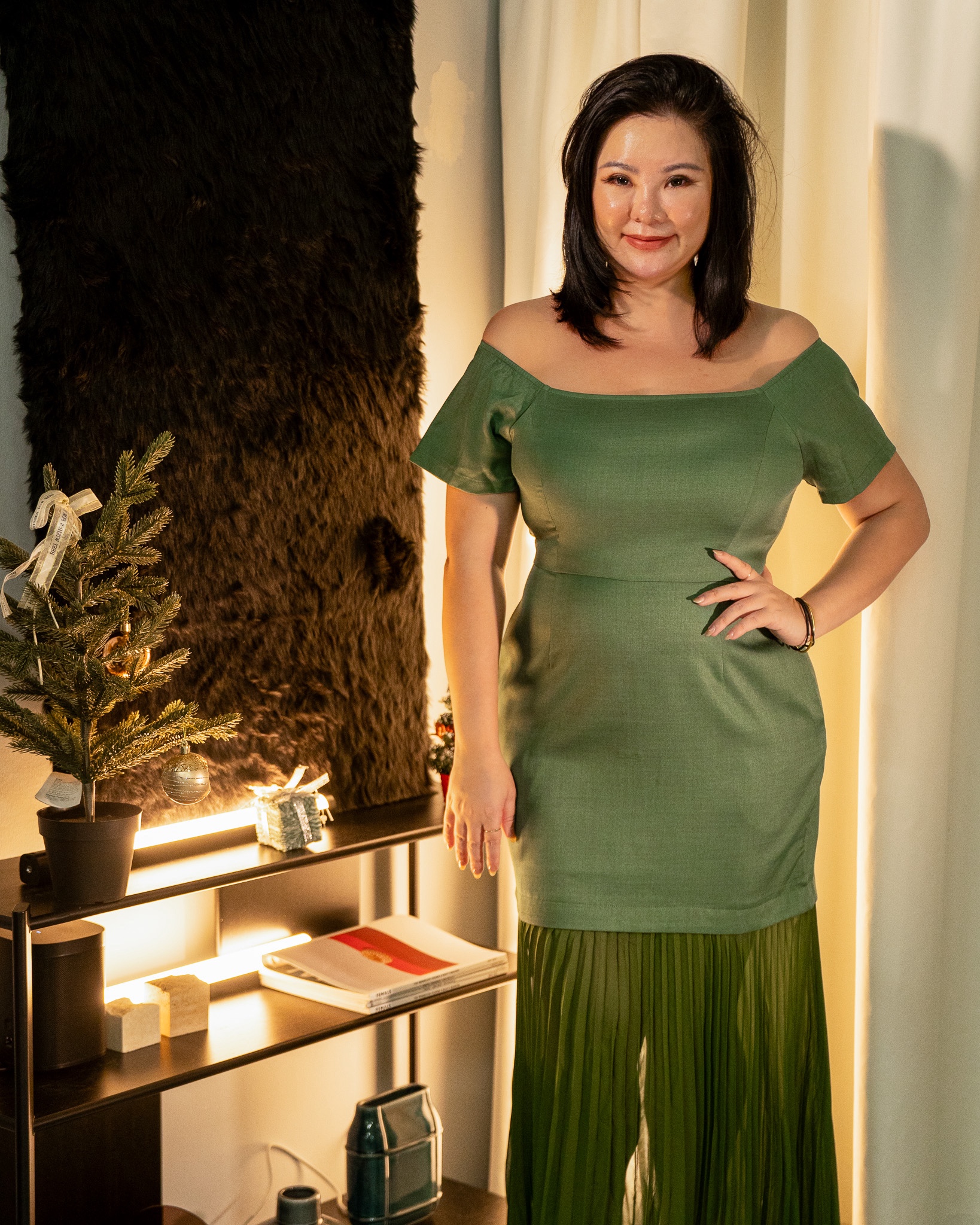 COLETTE PLEATED DRESS