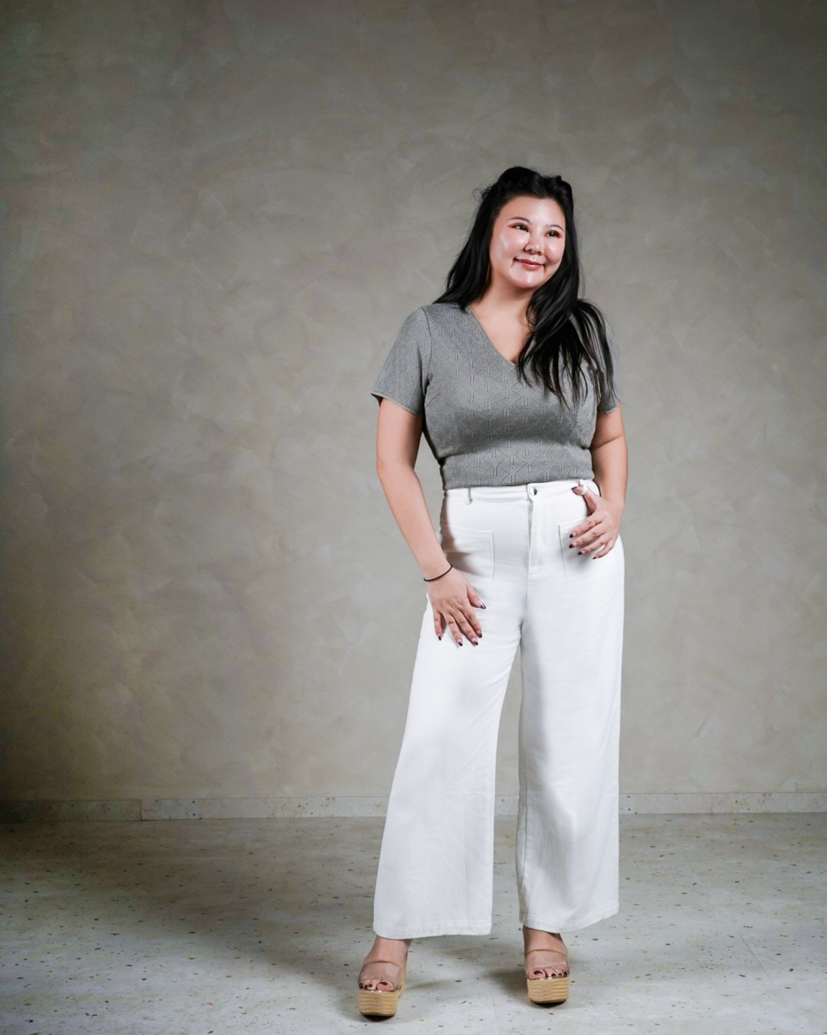 MADELY 2 KNTTED TOPS IN GREY 