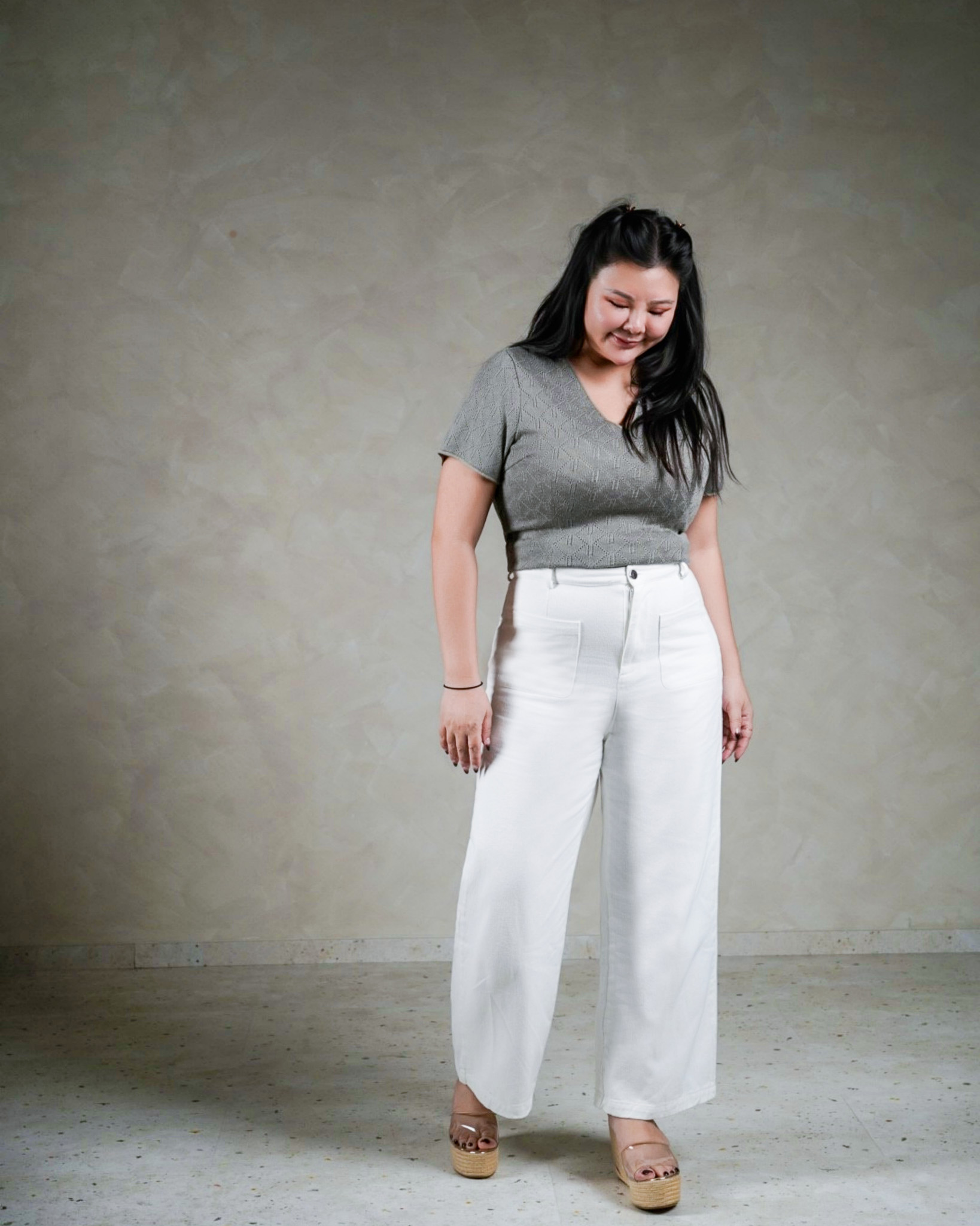 MADELY 2 KNTTED TOPS IN GREY 