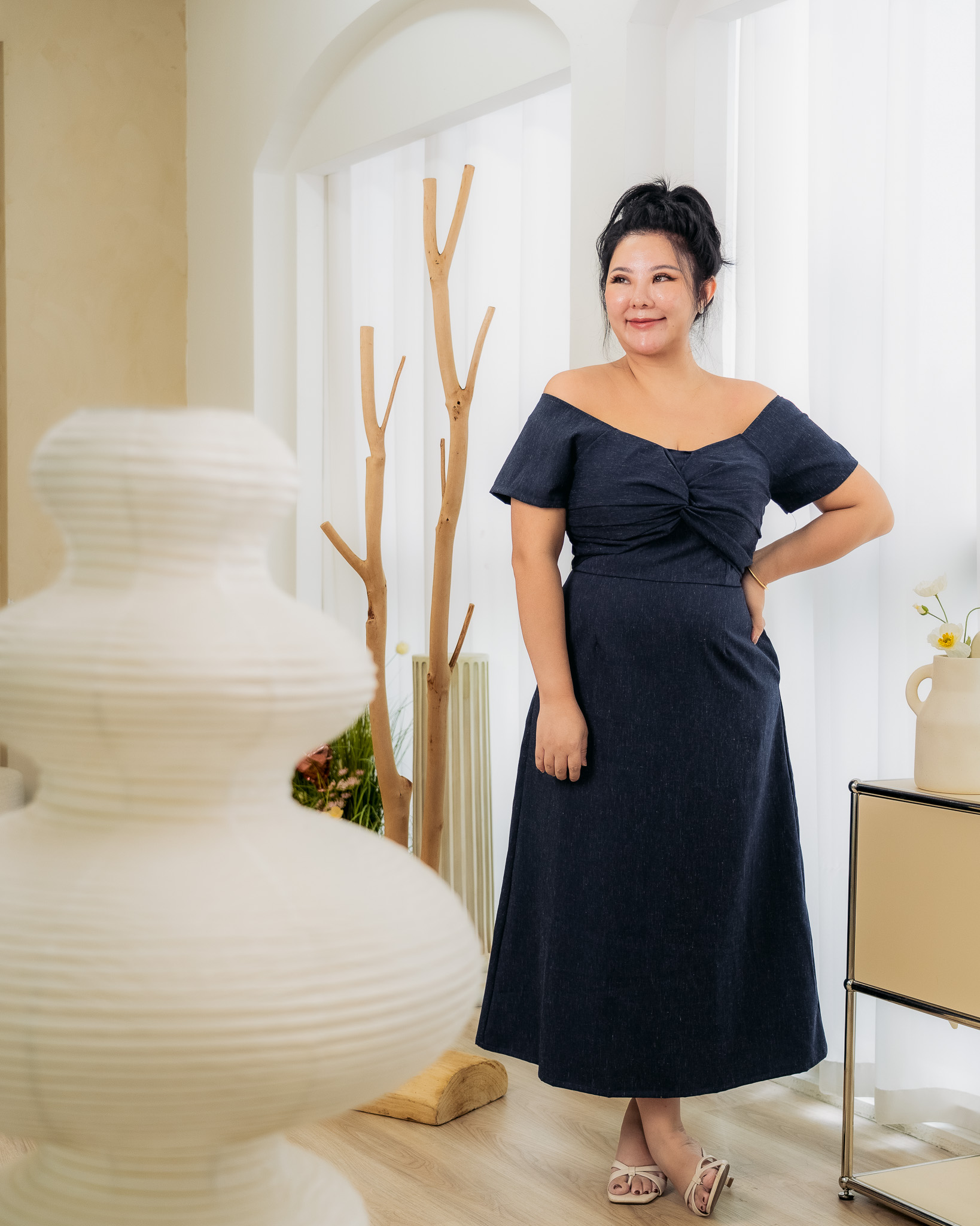 DEMI OFF SHOULDER MIDI