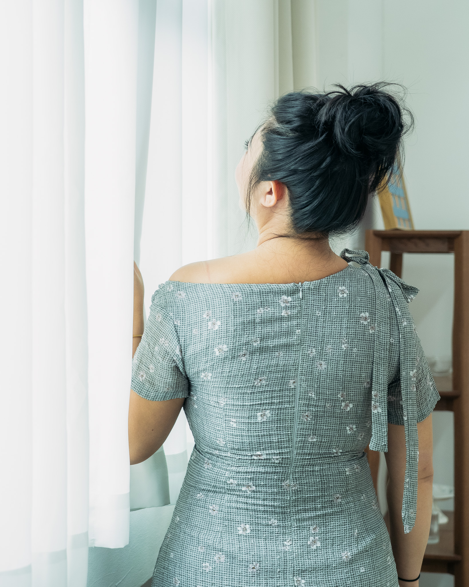 CALLIE SLANT SHOULDER MIDI