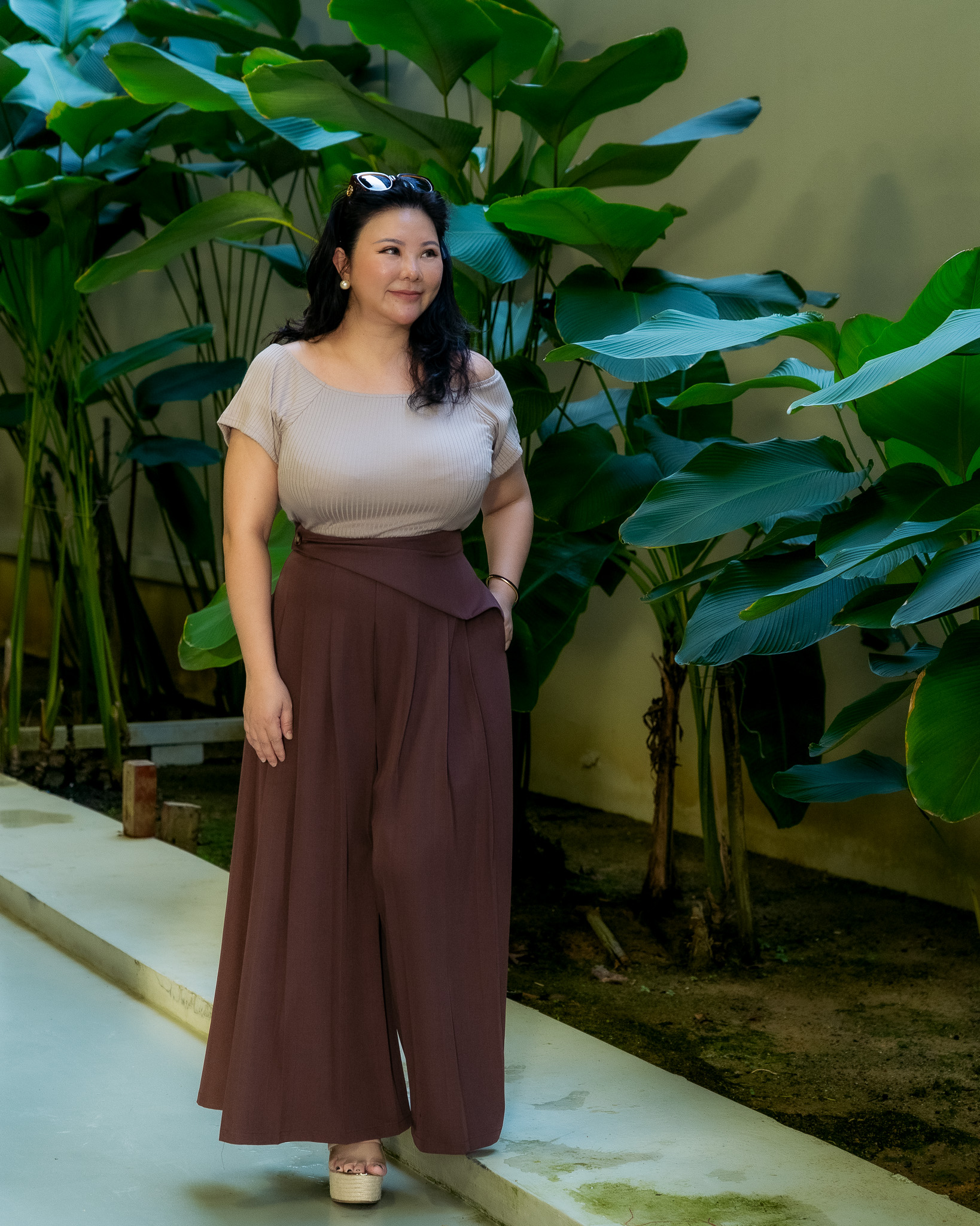 NATHELIA TOP IN RED BEAN