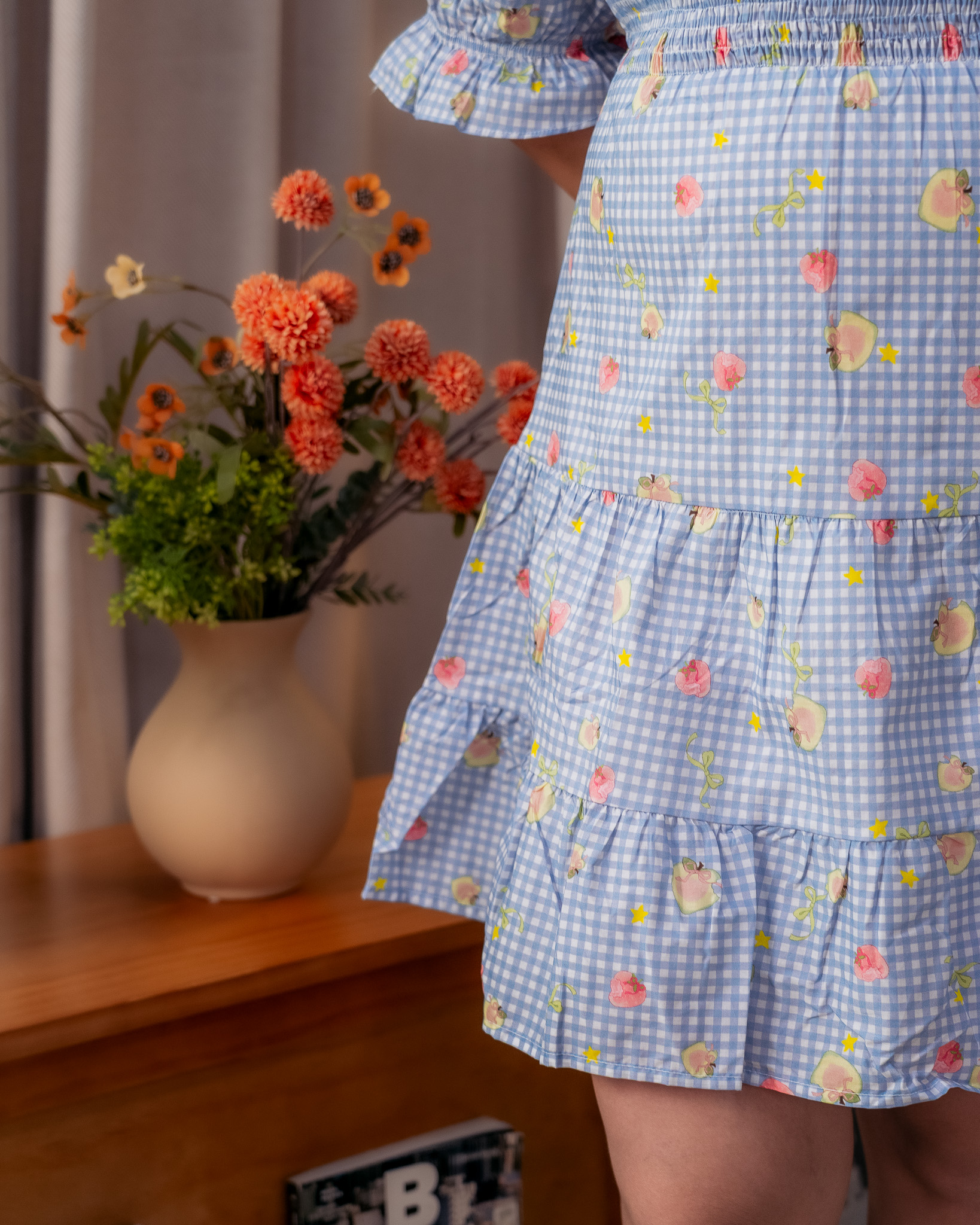 FRUITY SMOCKED LAYERED DRESS