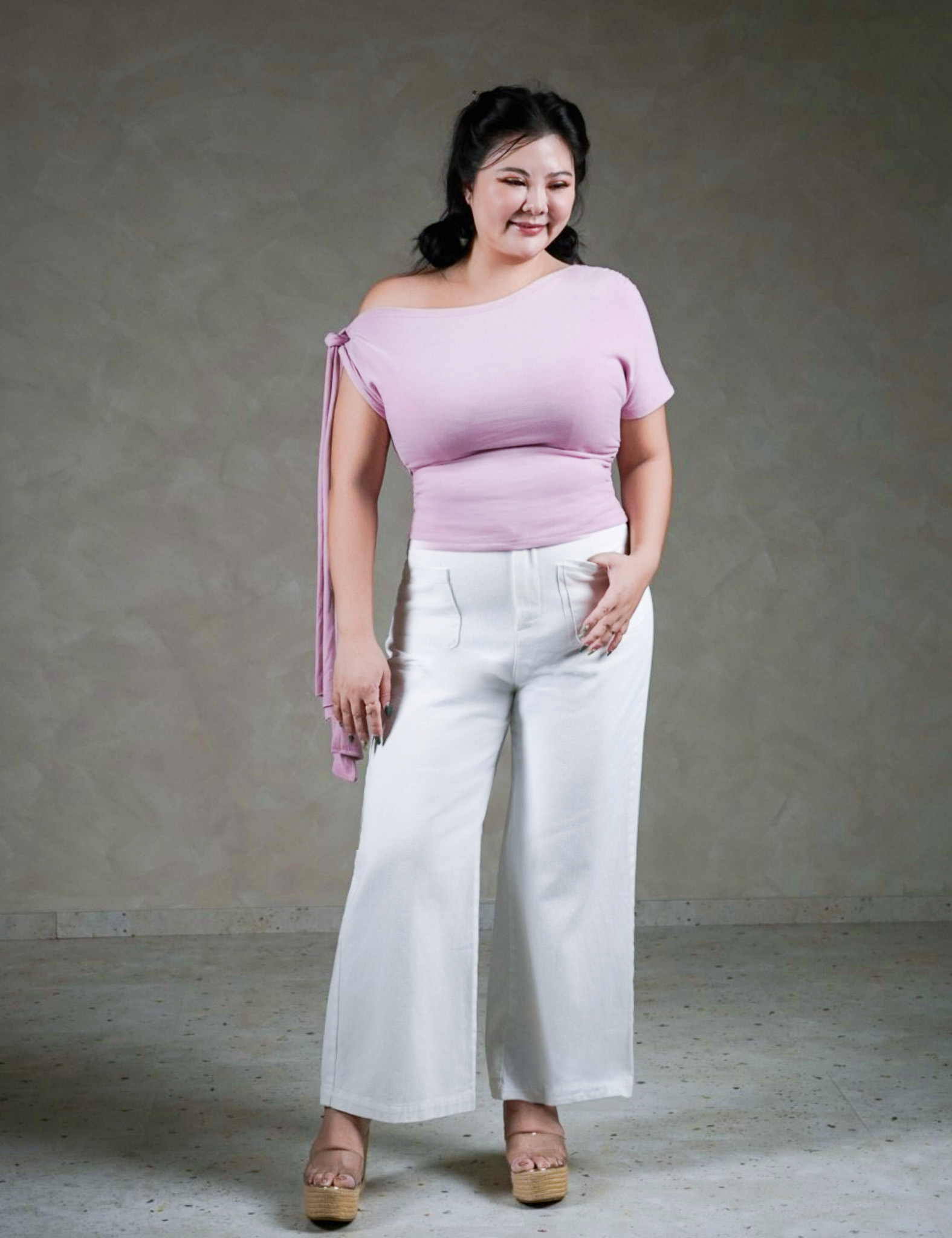 LORINE RIBBON TOP IN PINK