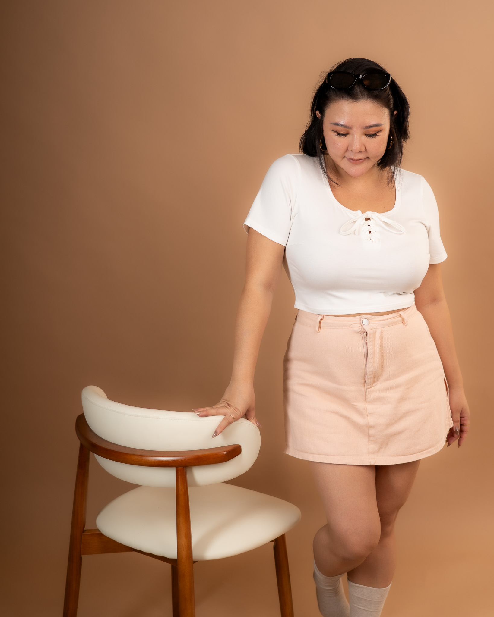 DANNIS EYELET TOP IN WHITE