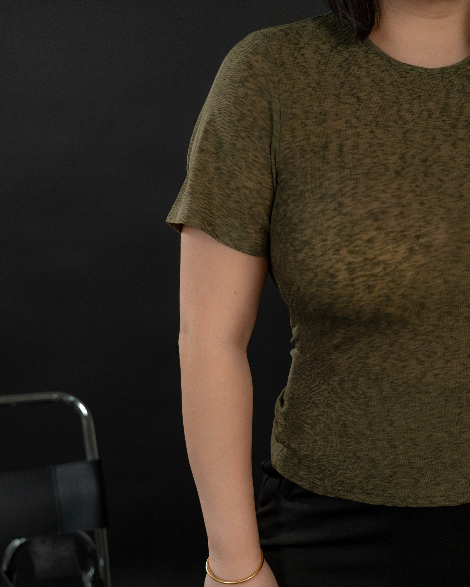 CASSIE TEXTURED TEEIN TOP IN GREEN