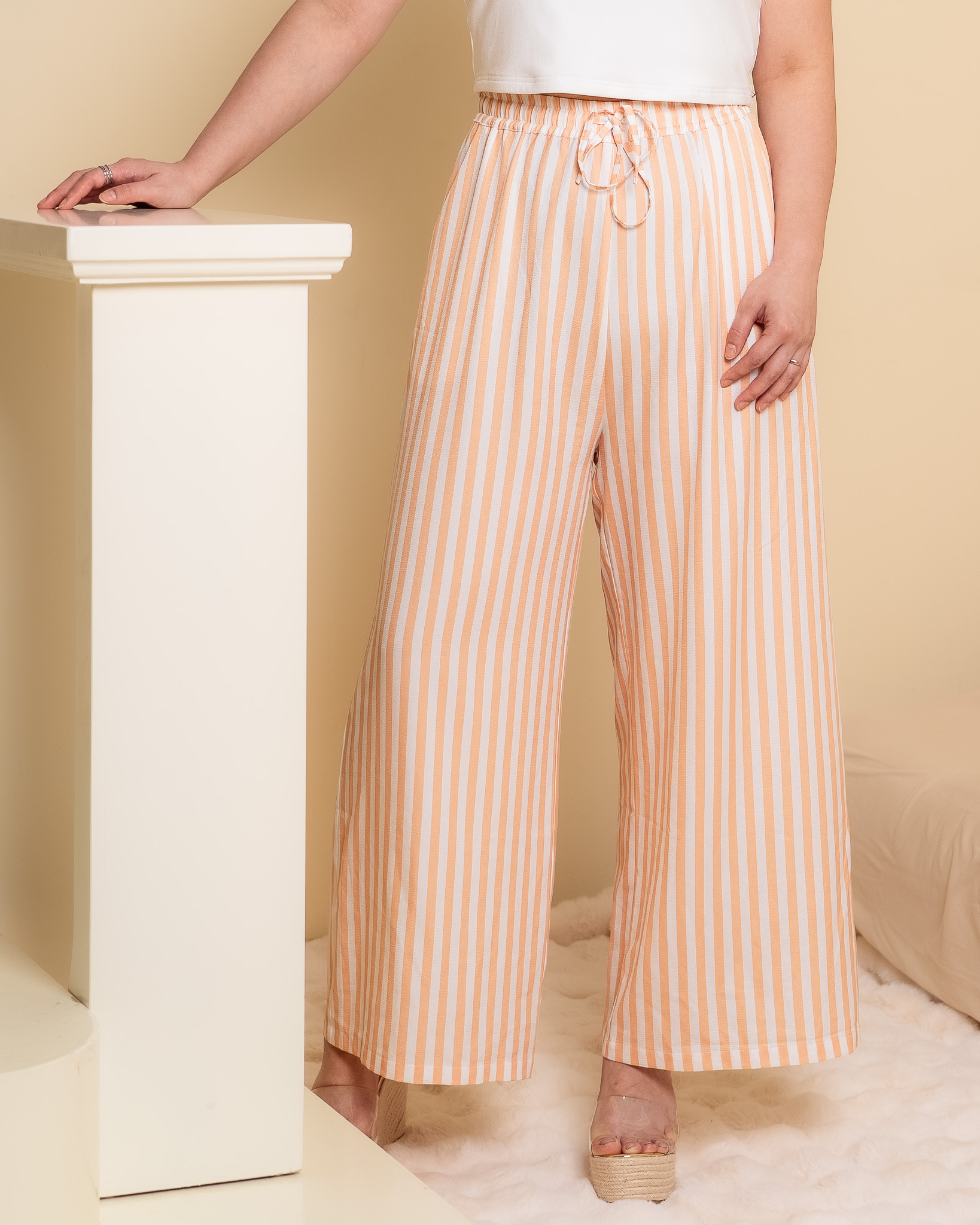 OTTILIE STRIPE PANTS ORANGE
