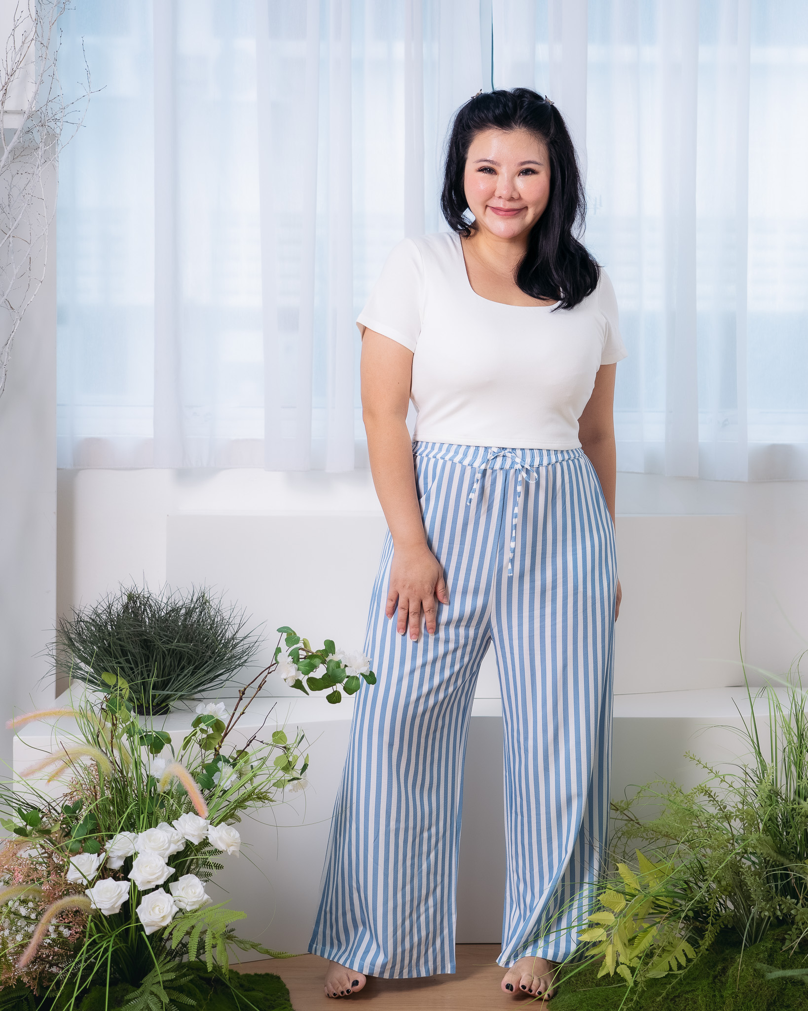 OTTILIE STRIPE PANTS BLUE