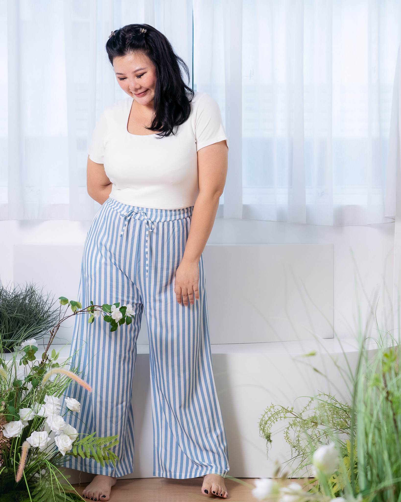 OTTILIE STRIPE PANTS BLUE