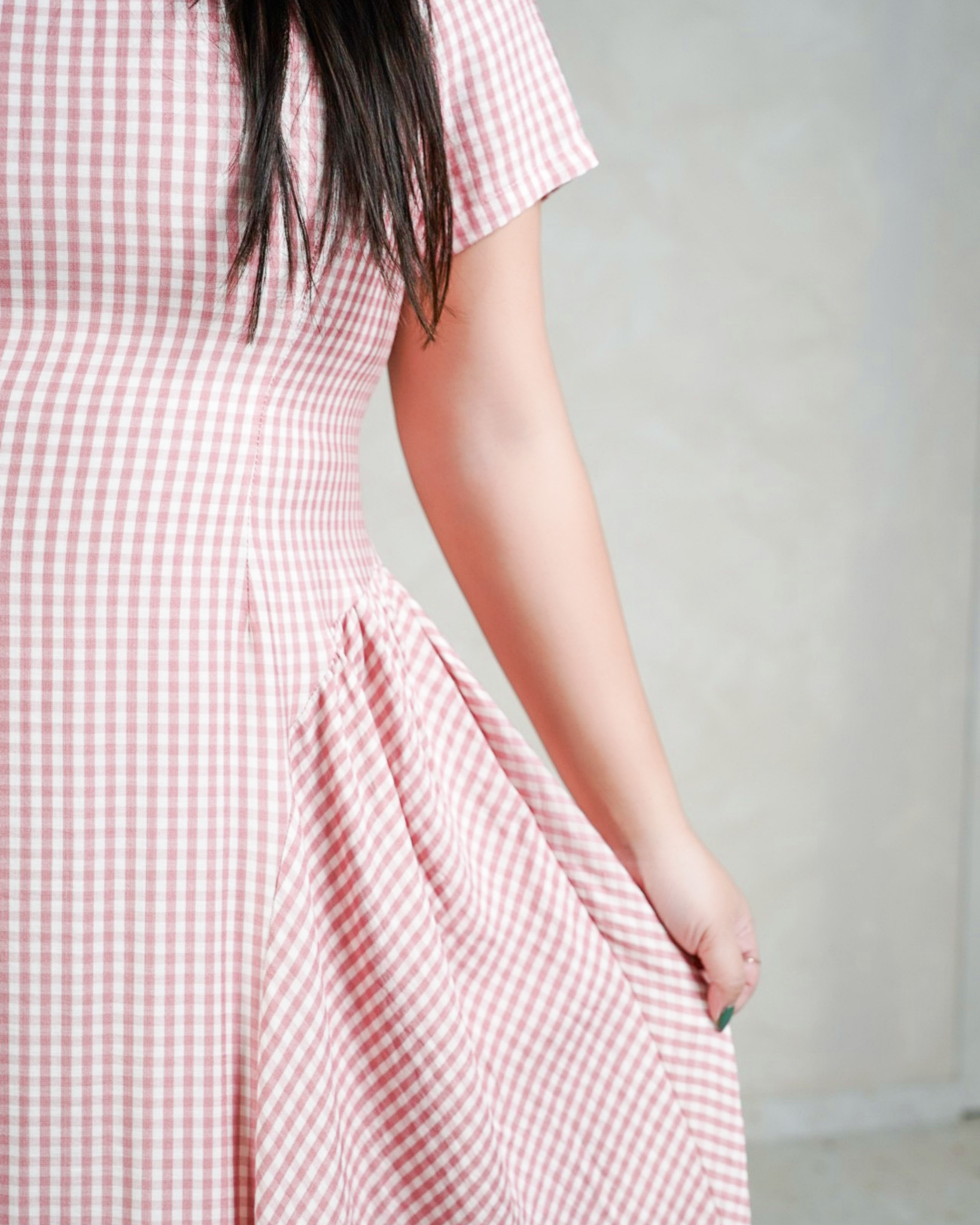 KRISTEN CHECKERED MIDI IN PINK
