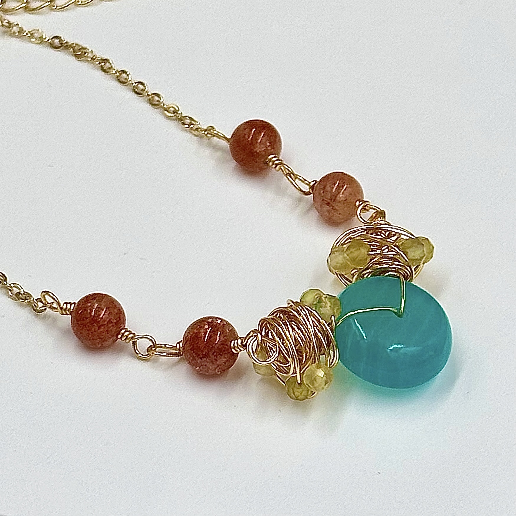 Amazonite Donut Push-Pull Bracelet