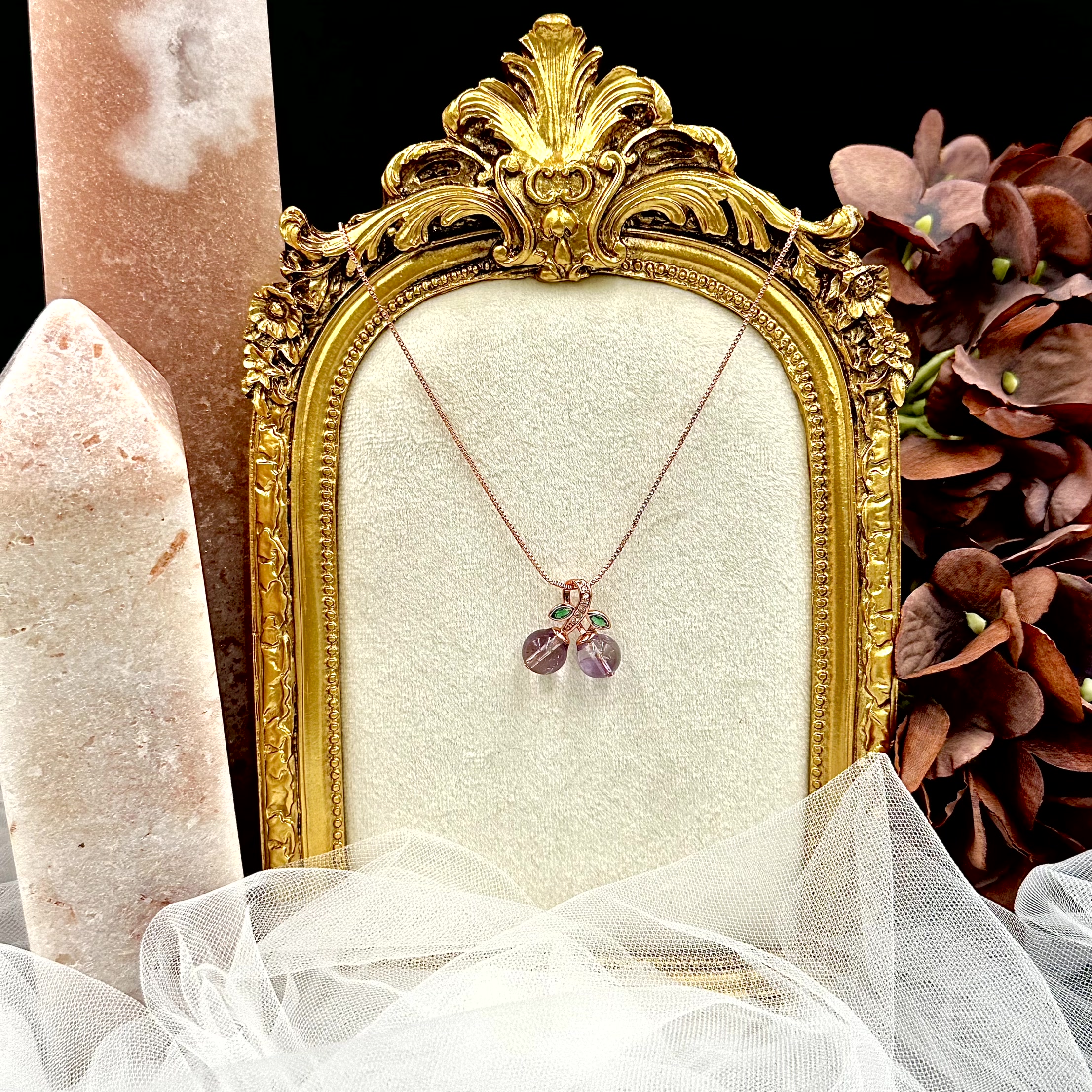 Amethyst Cherry Necklace