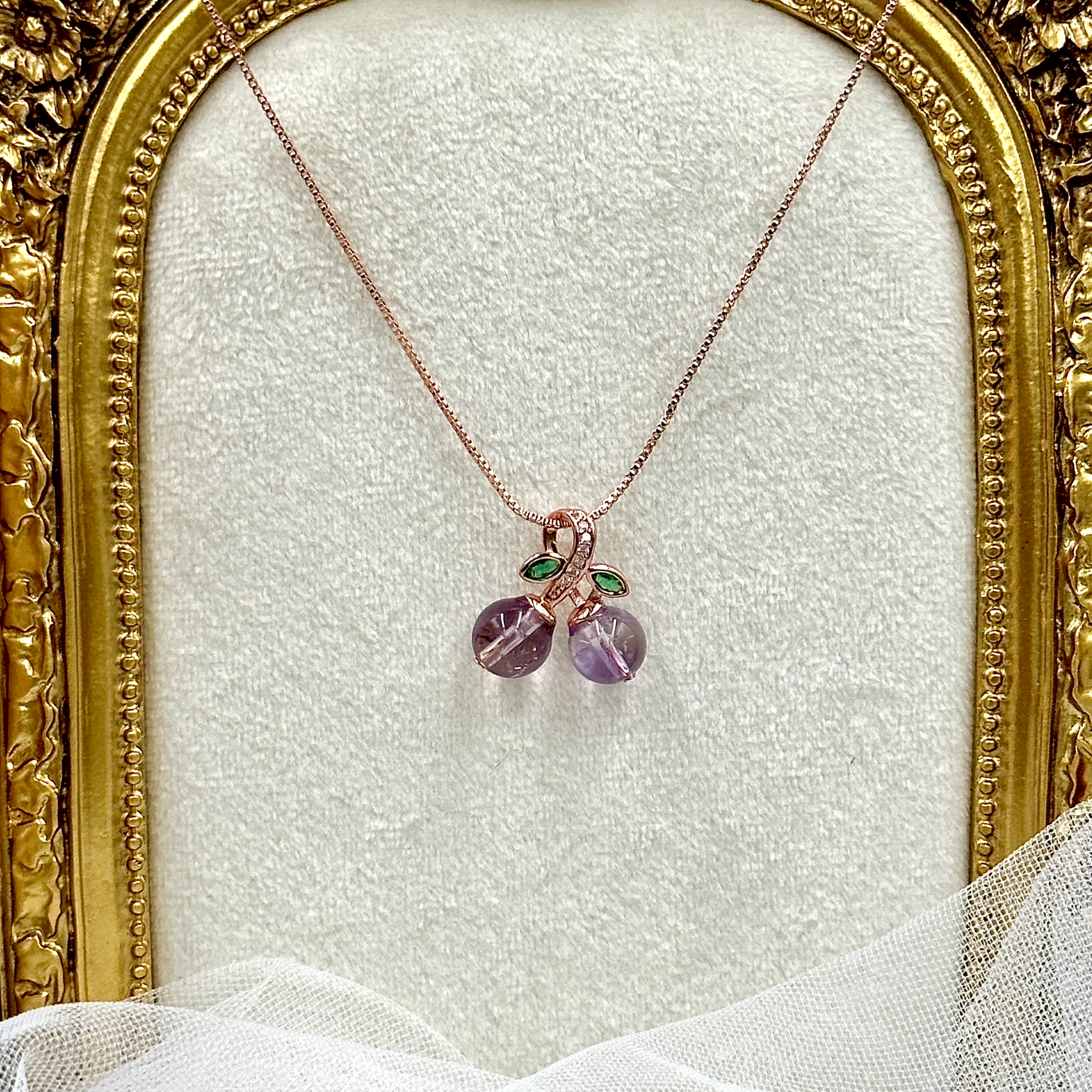 Amethyst Cherry Necklace