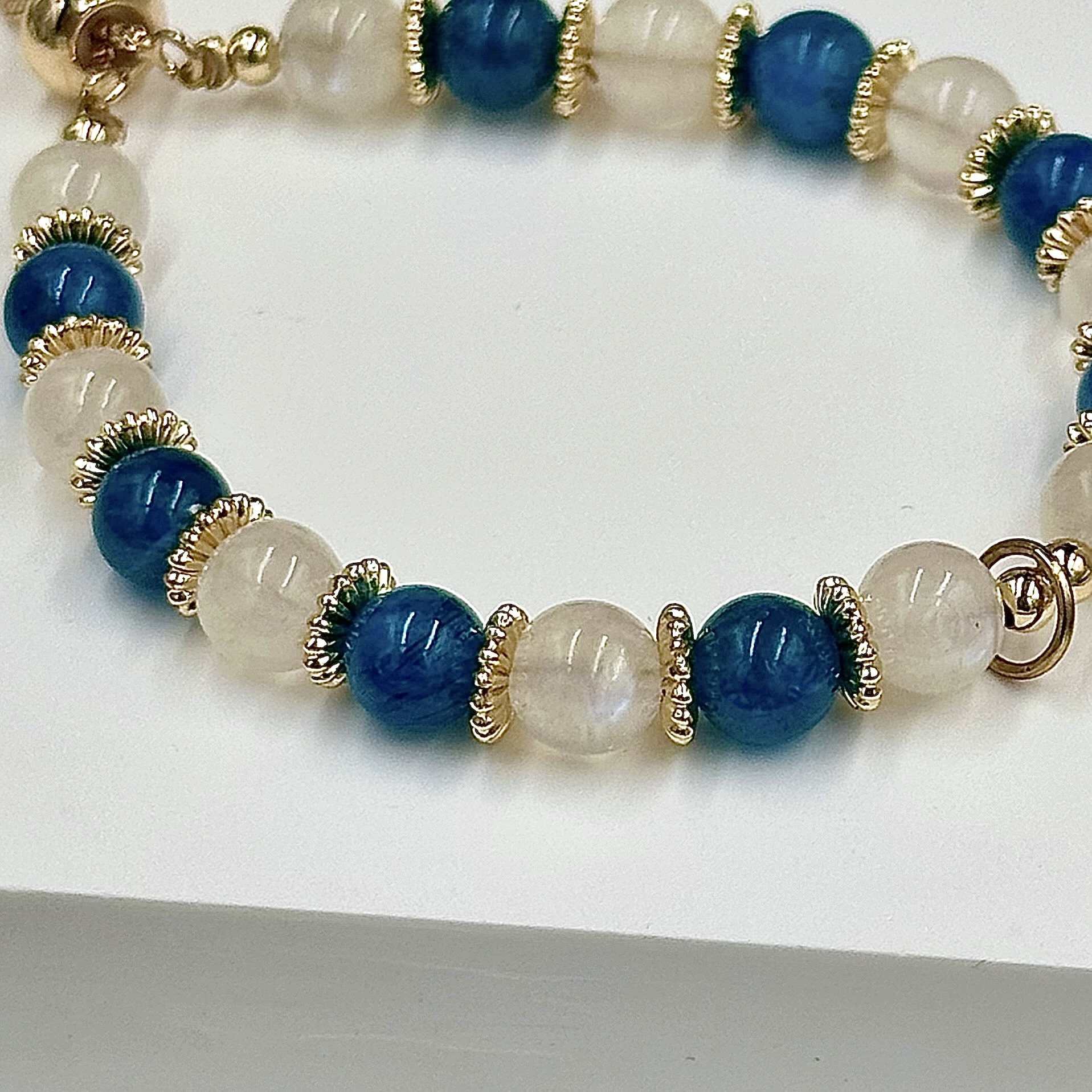 Apatite And Moonstone Push-Pull Bracelet