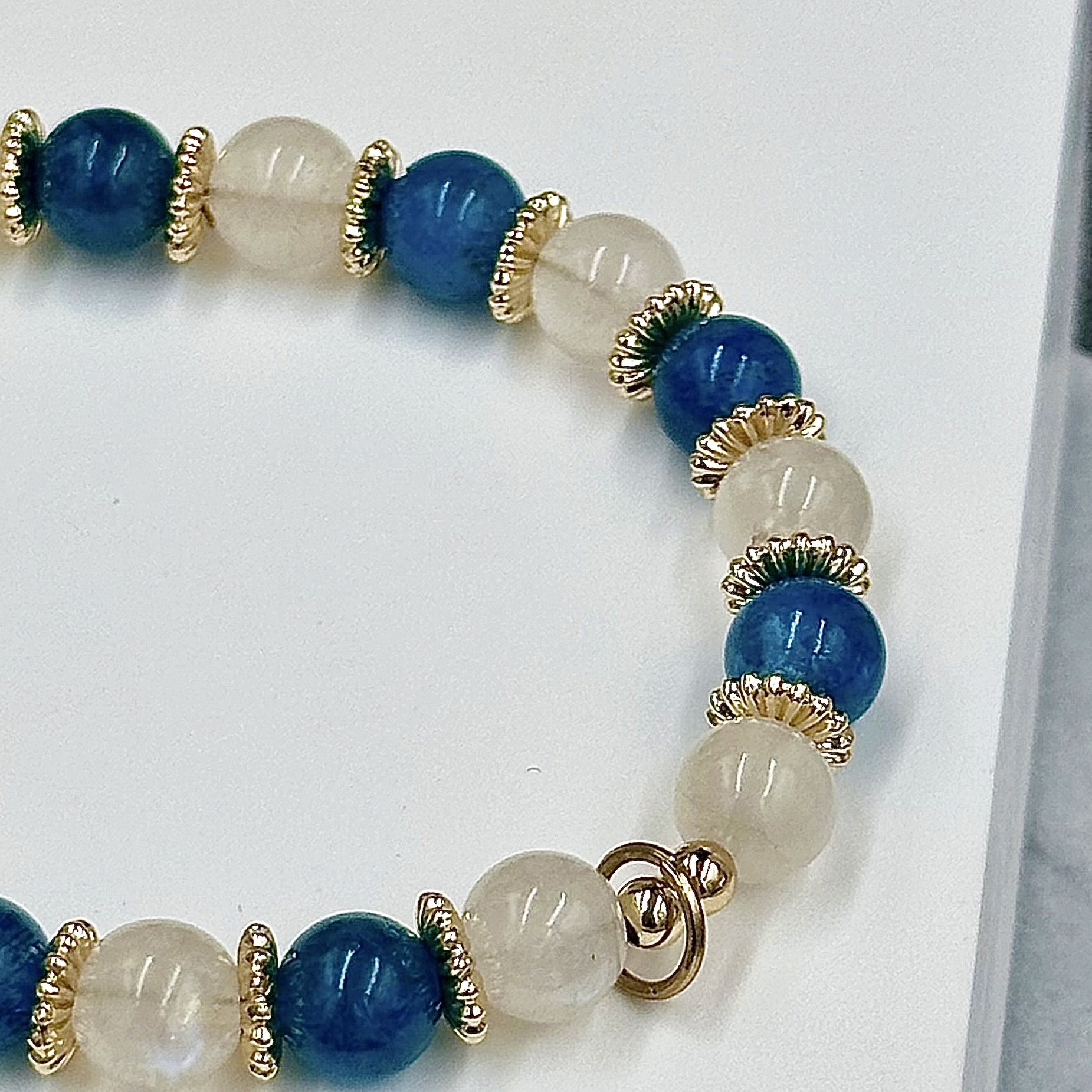 Apatite And Moonstone Push-Pull Bracelet