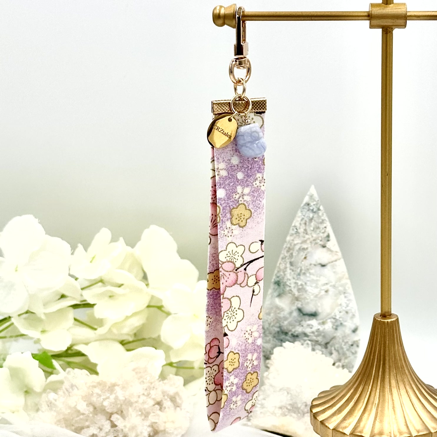 Blue Lace Agate Pixiu CRZFabWristlet