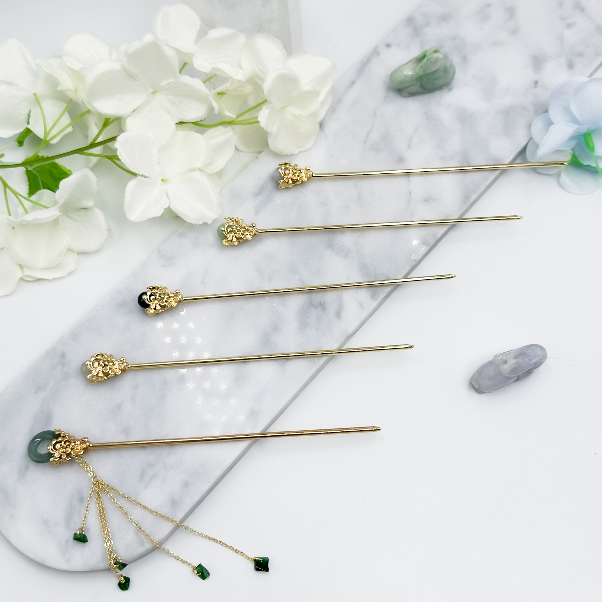 <<SG Seller>> CRZtales Assorted Jade Hair Stick Pins