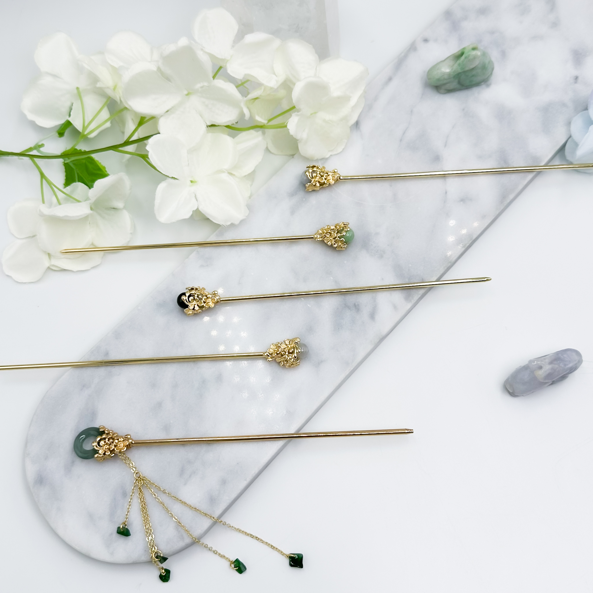 <<SG Seller>> CRZtales Assorted Jade Hair Stick Pins