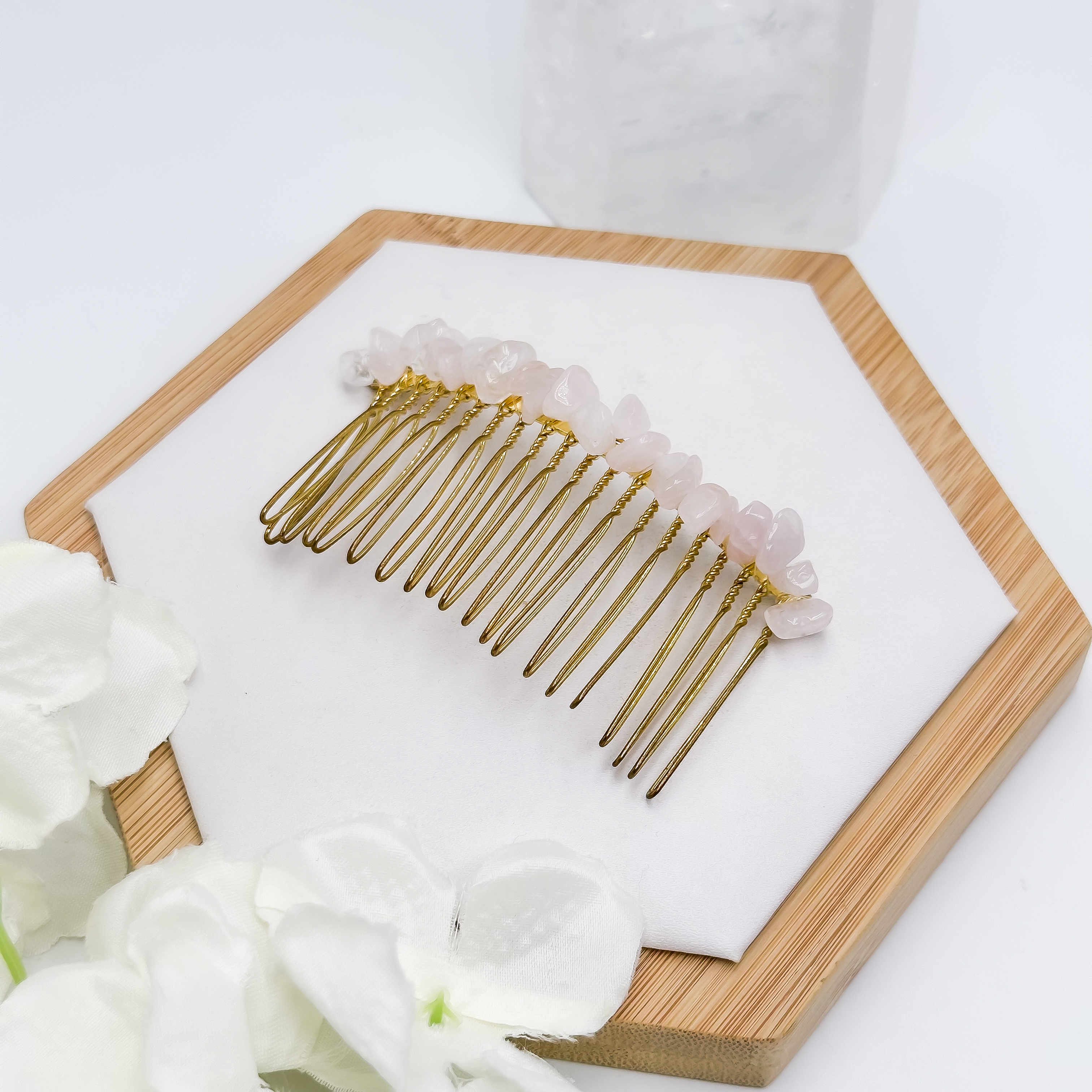 <<SG Seller>> CRZtales Crystal Chips Hair Comb Clip | Natural Crystals