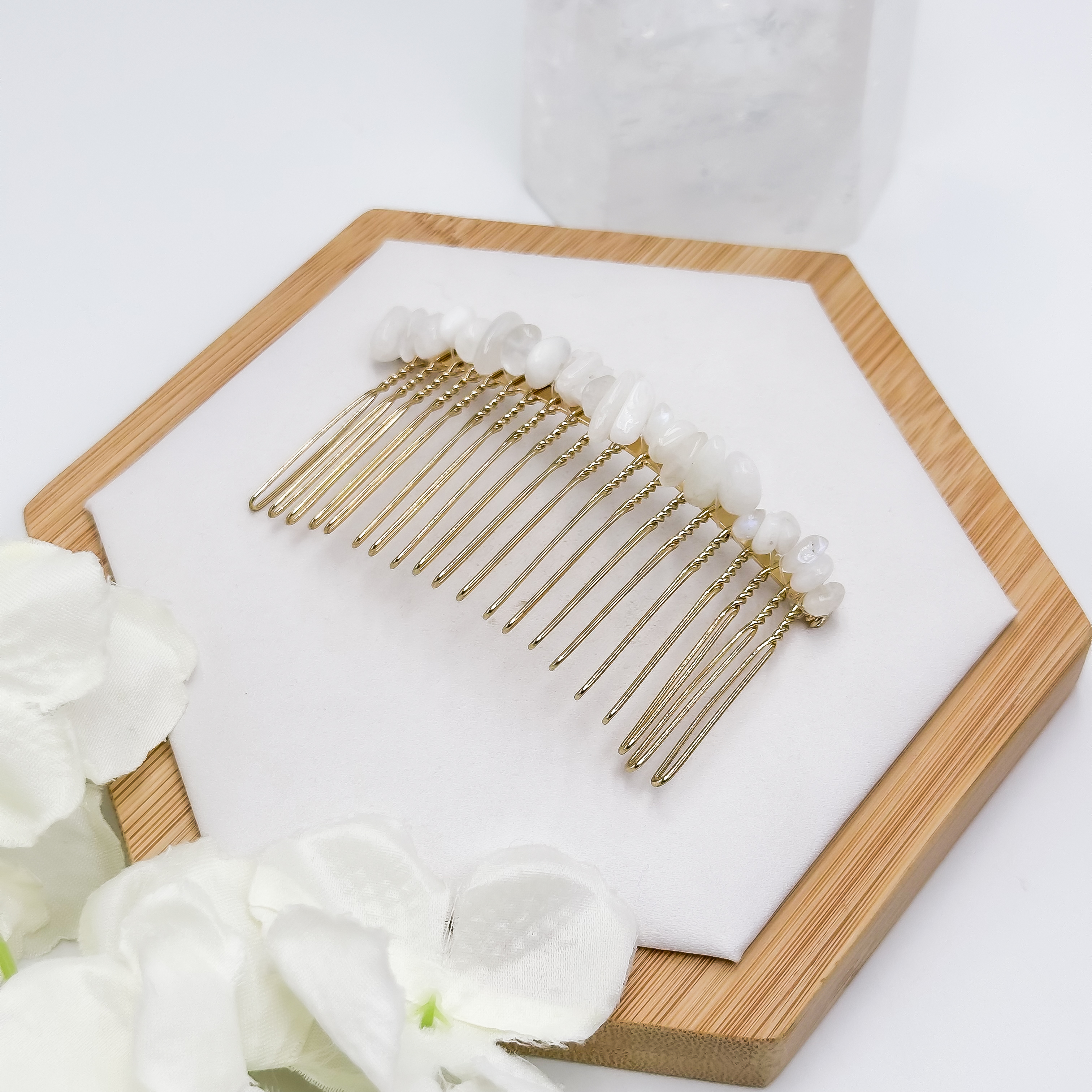 <<SG Seller>> CRZtales Crystal Chips Hair Comb Clip | Natural Crystals