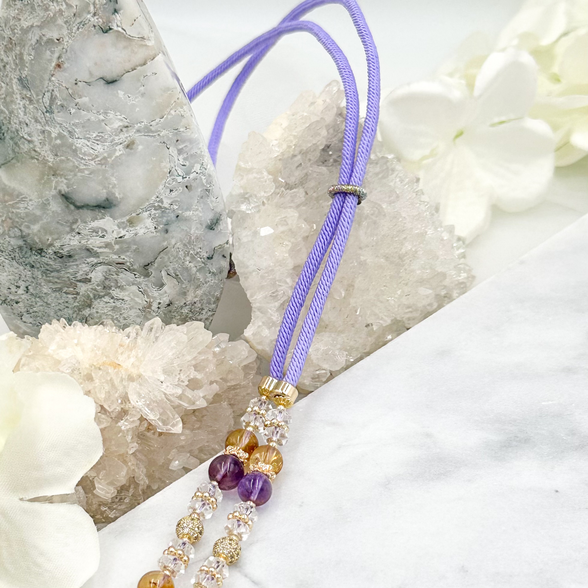 Citrine & Amethyst CRZnecklace