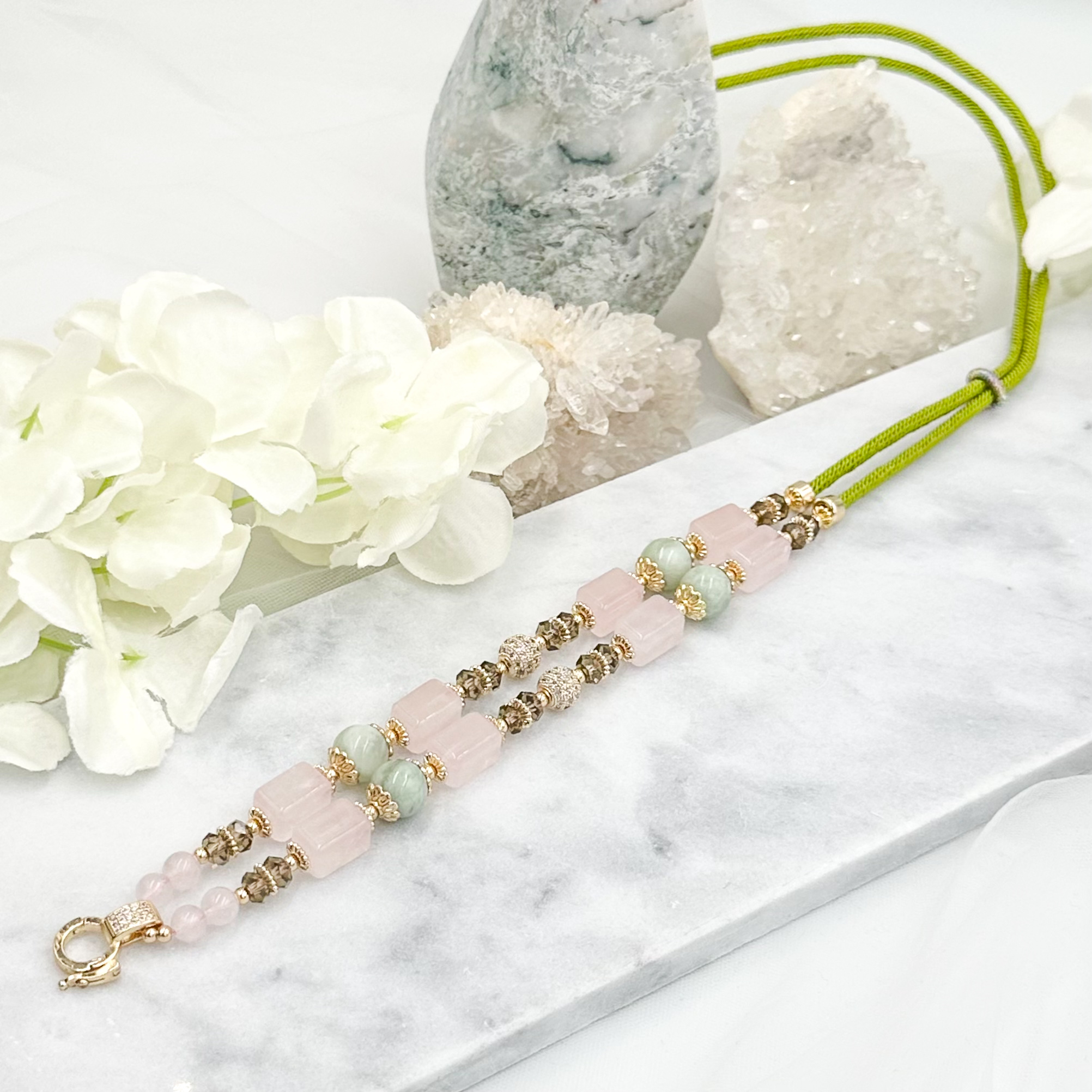 Rose Quartz Afghanistan Jade CRZnecklace