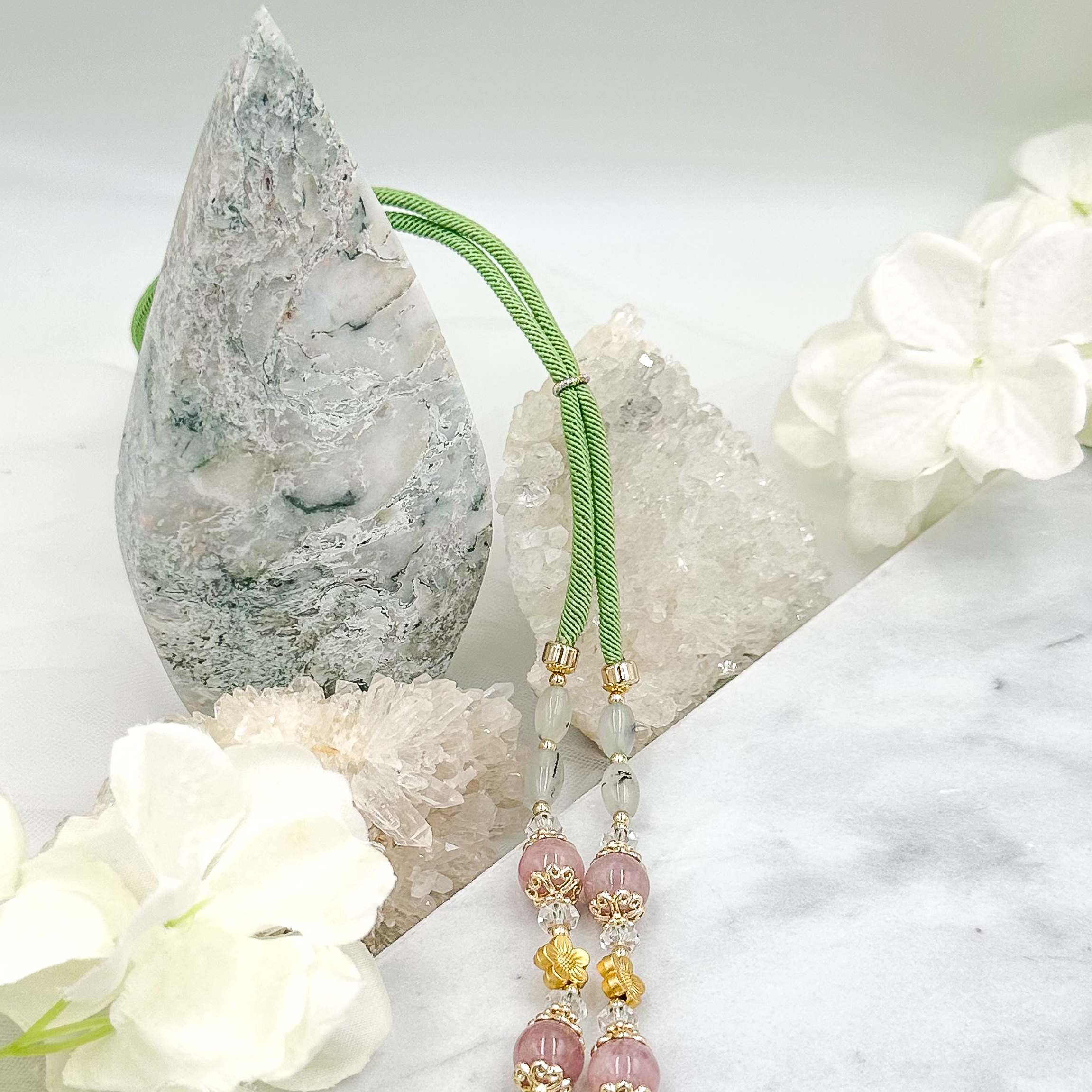 Dendritic Agate Rose Qaurtz CRZnecklace